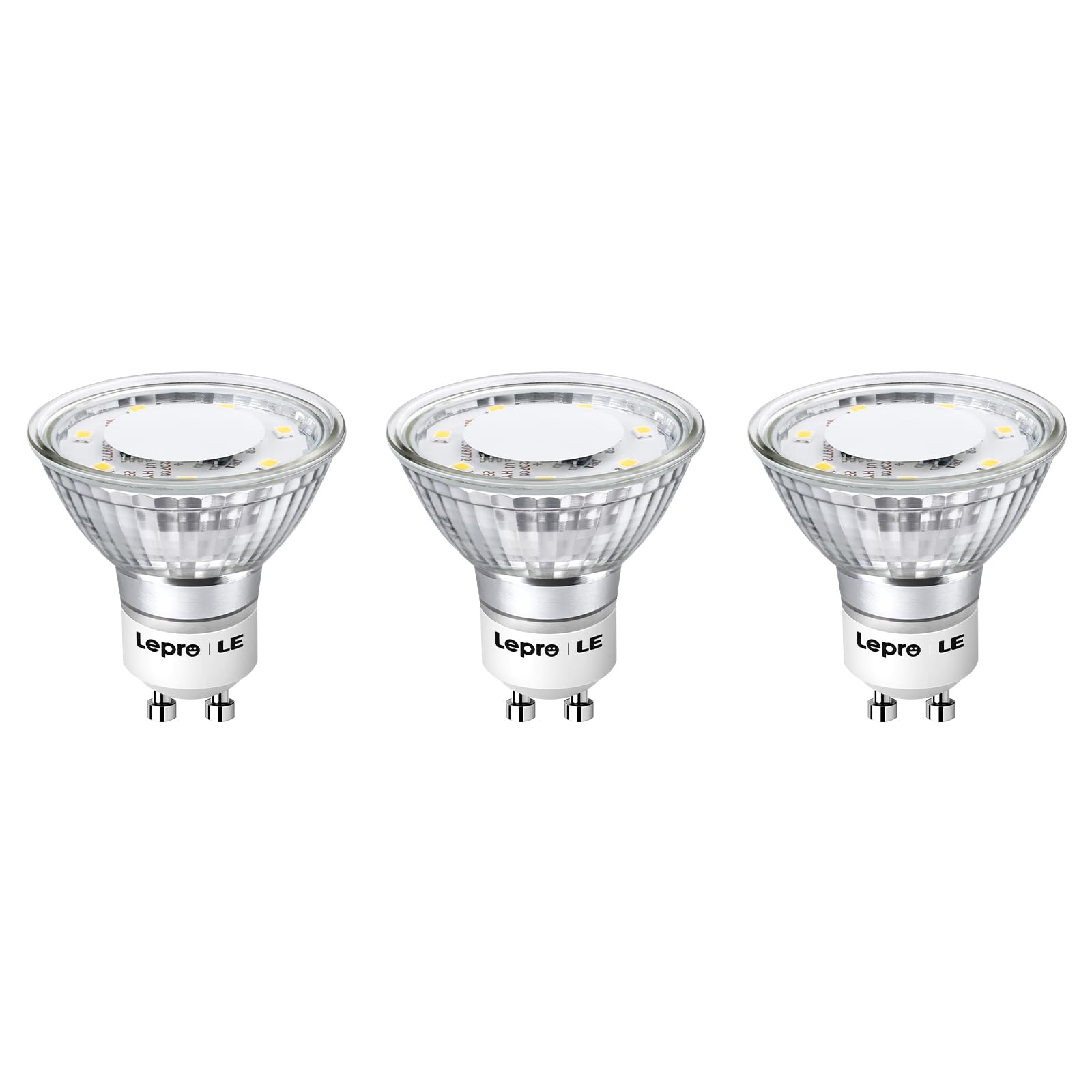 Lepro Gu10 Led Light Bulbs Non-Dimmable, 5000K Daylight White Gu10 Bulb Replacement For Recessed Track Lighting, 4W Led Bulbs Wi