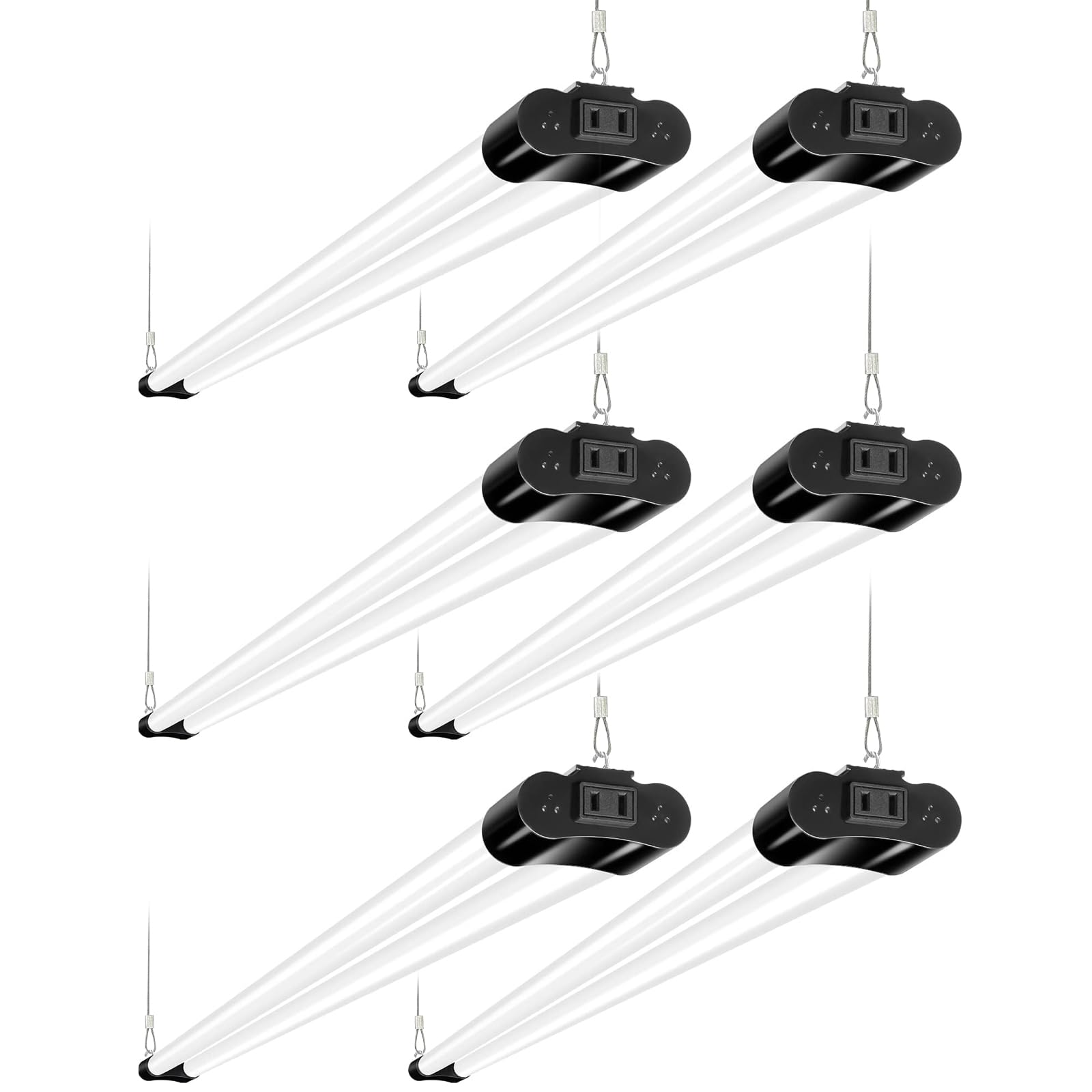 hykolity 6 Pack 4FT Linkable LED Shop Light, Utility Shop Light Fixture, 4400lm, 42W [250W Equivalent], 5000K Daylight Shop Ligh