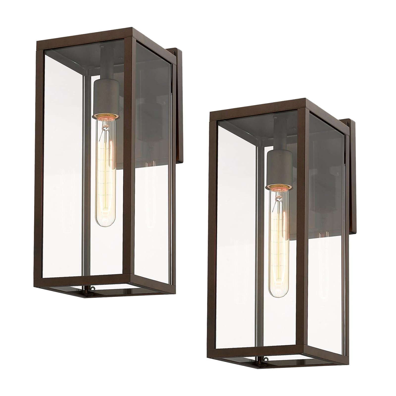 Bestshared Outdoor Wall Sconce Lights,Exterior Wall Lighting Fixtures with Clear Glass, Anti-Rust Outside Lantern Lamp for House