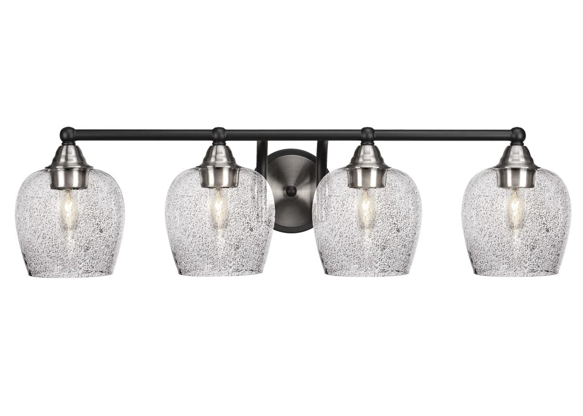 Toltec Lighting Paramount 4 Light Bath Bar In Matte Black & Brushed Nickel (3424-Mbbn-4812)