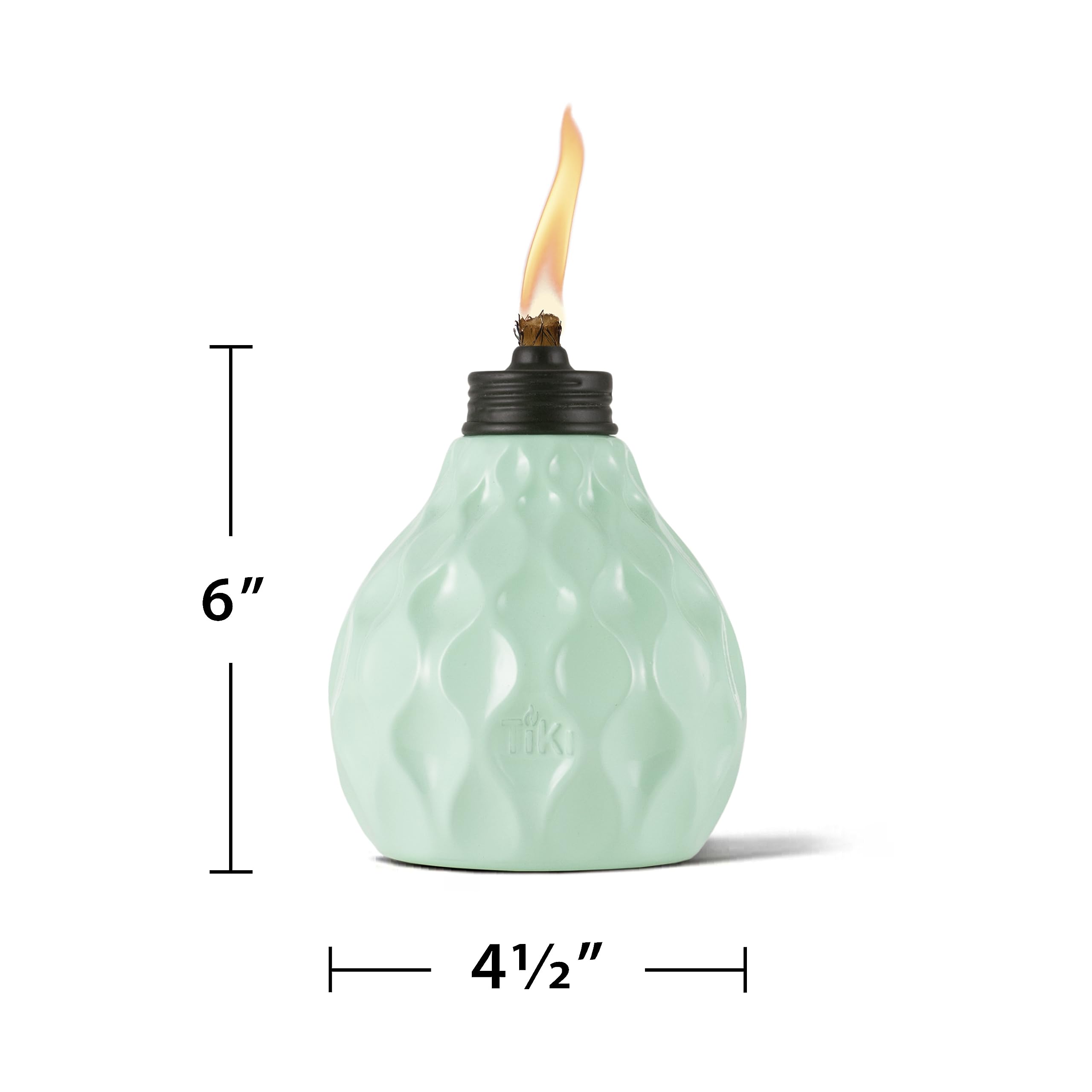 Tiki® Brand 3-Pack 6 Inch Table Torch Glass Pastel Ivory, Pink And Blue