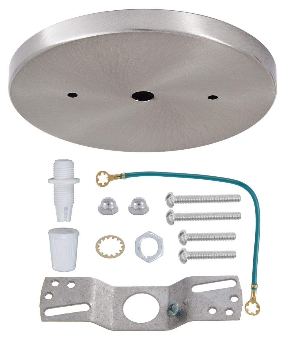 B&P Lamp Modern Shallow Steel Canopy Kit, Satin Nickel, Model 11783SN