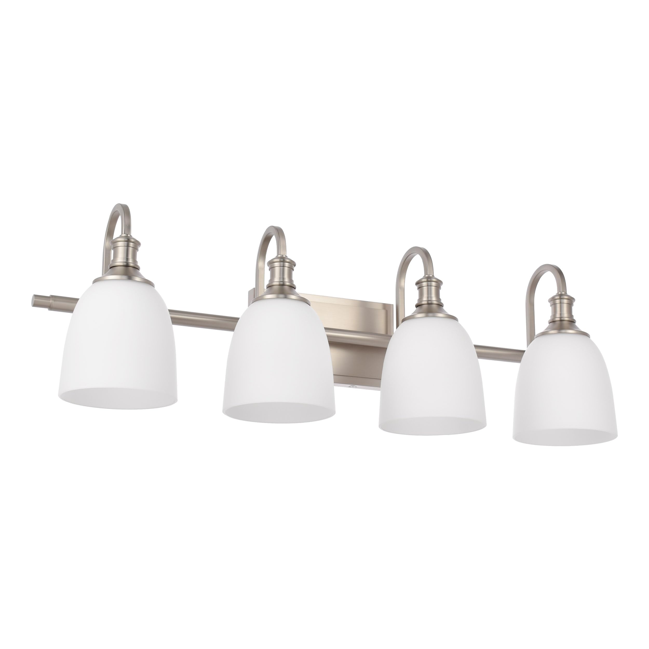 Hanaloa Bathroom Vanity Light Fixtures, Vintage Brushed Nickel 4 Lights Wall Sconce Lighting With Opal Glass Shade, Porch Wall Mount Light Fixture For Bathroom, Mirror Cabinets Hallway Stairs