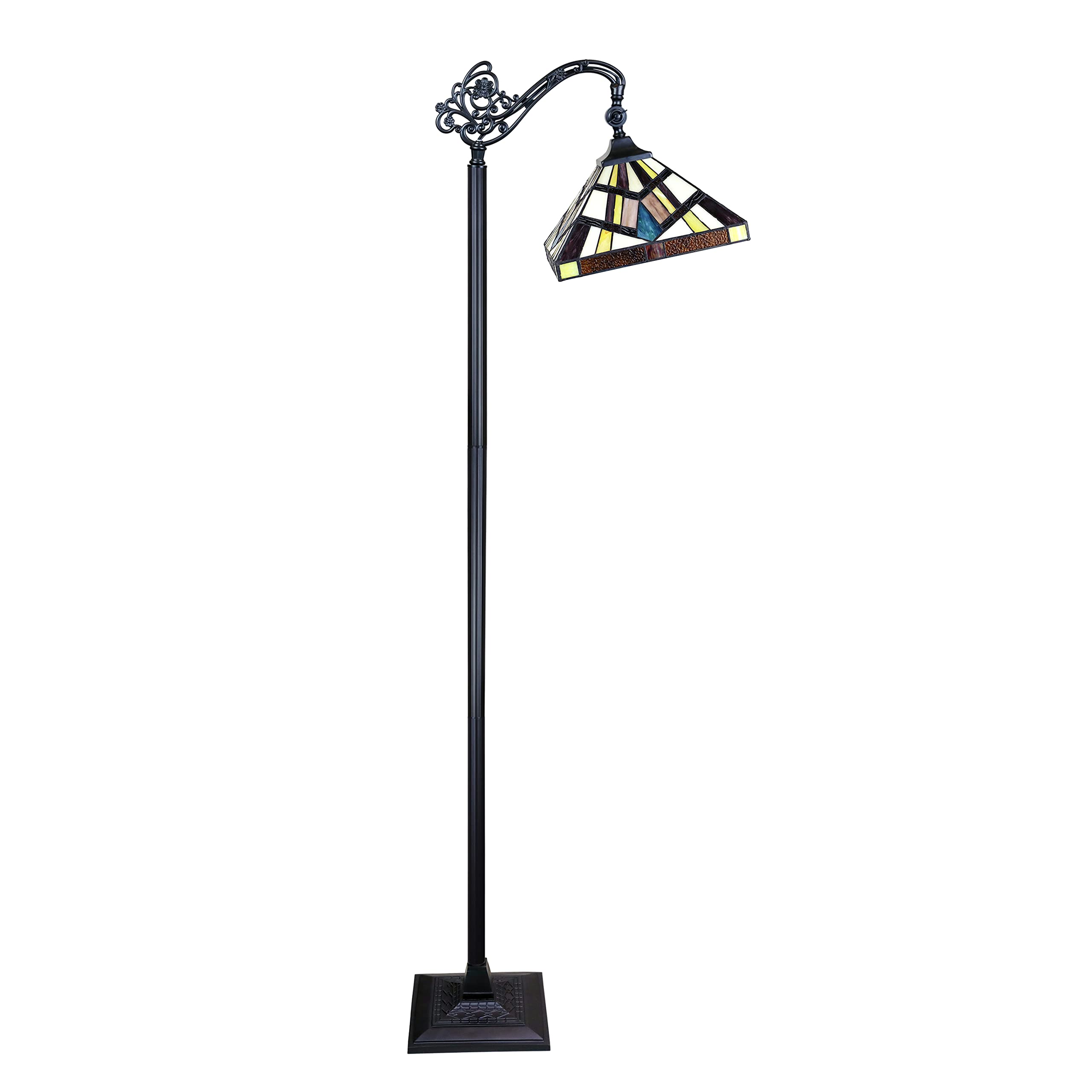 Chloe Lighting Vincent Tiffany-Style Floor Lamp 1-Light Mission 11in Shade Multicolor Blackish Bronze Model CH3T523BM11-RF1