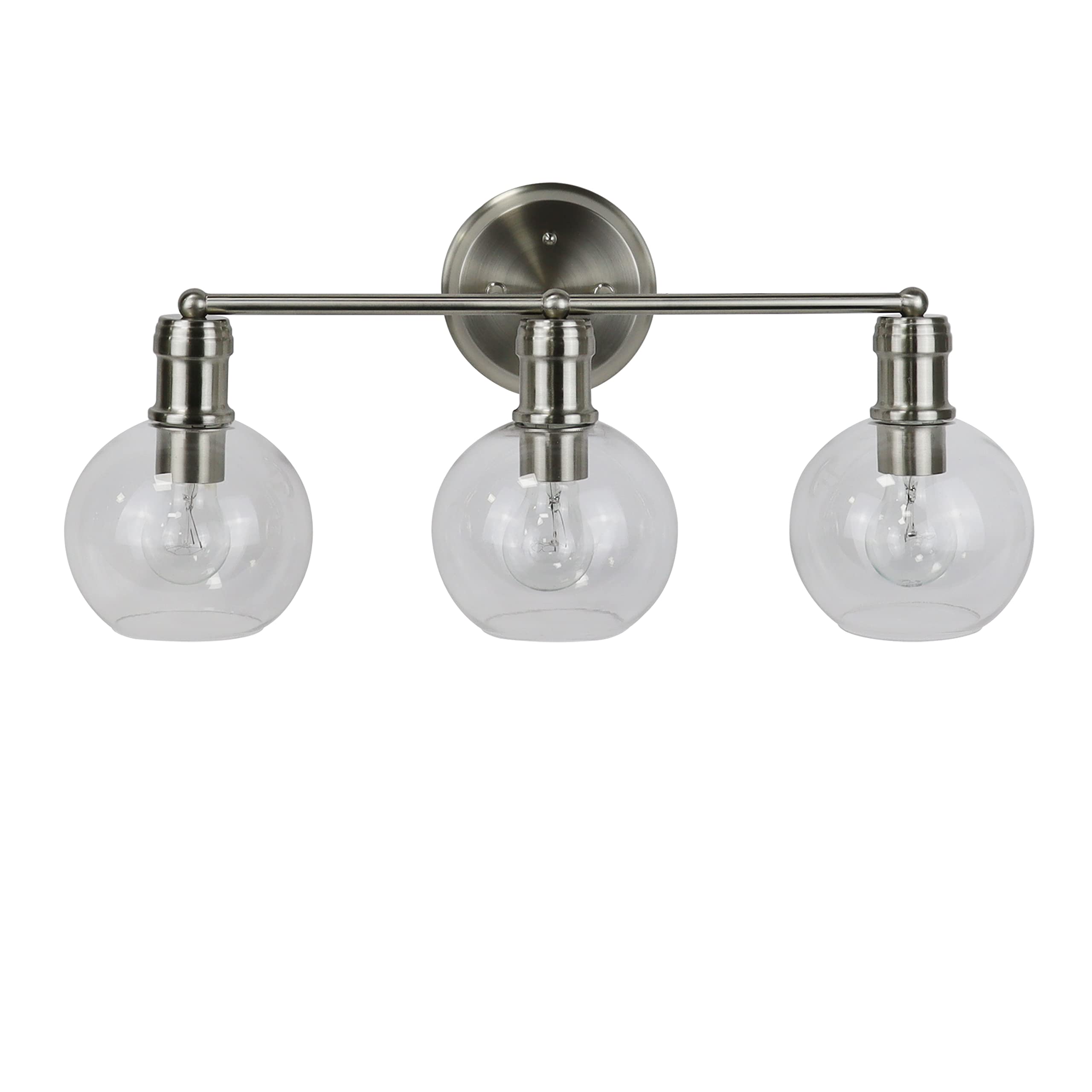 Chloe Lighting OXA 3 Light Vanity Bath Light 22in Wide Brushed Nickel Glass CH6S001BN22-BL3