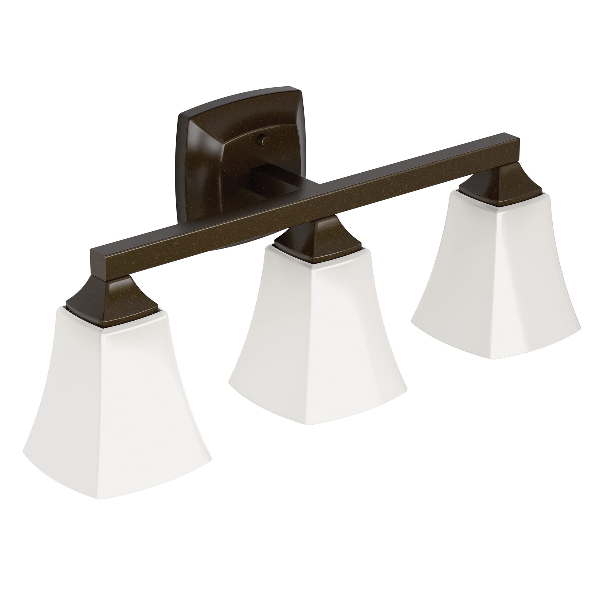 Moen Yb5163Orb Voss 3-Light Dual-Mount Bath Bathroom Vanity Fixture With Frosted Glass  Oil-Rubbed Bronze