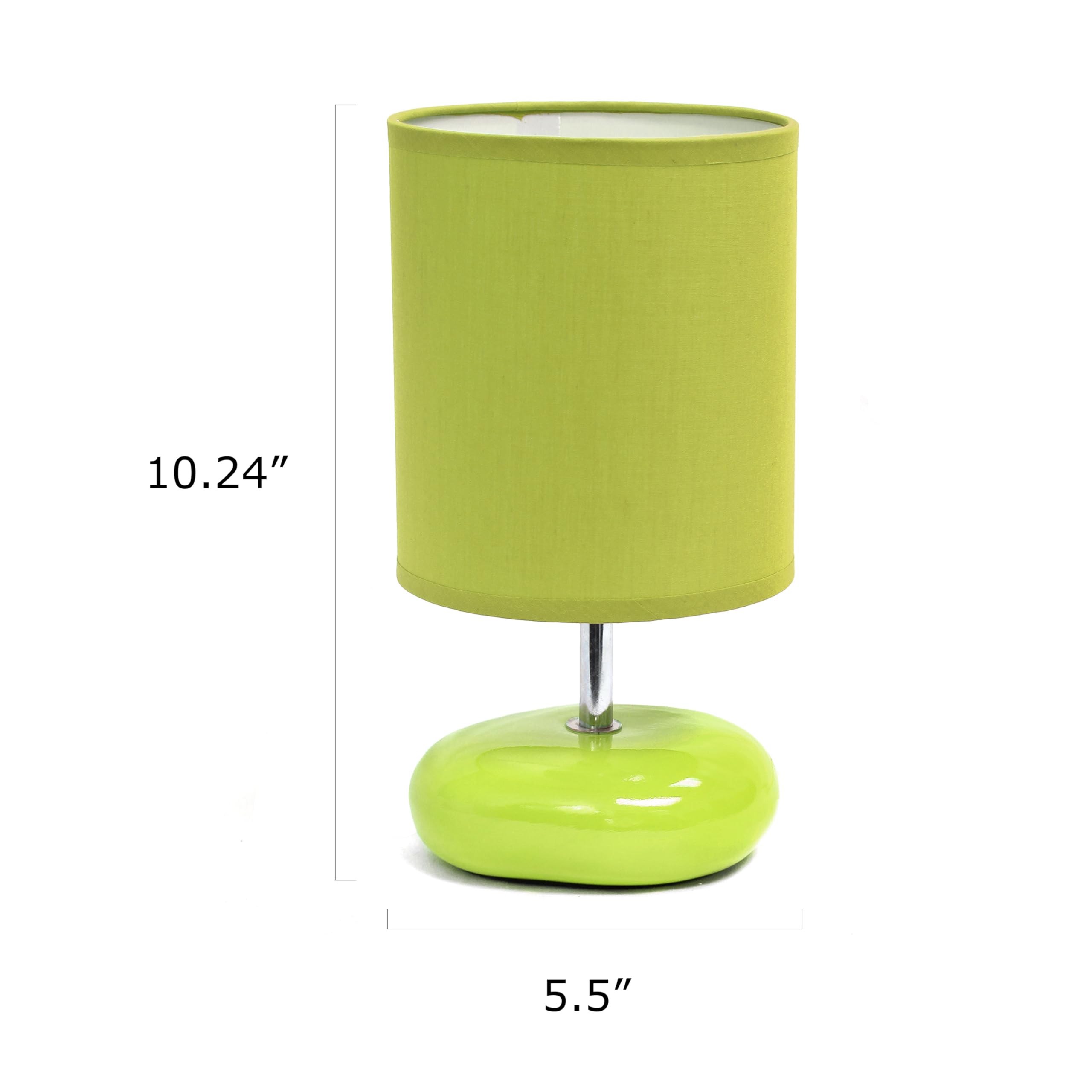 Simple Designs Lt1153-Grn Petite Circle Stone Table Lamp For Bedroom, Kids Room, Office, Living Room, Nursery, Reading Nook, Gre