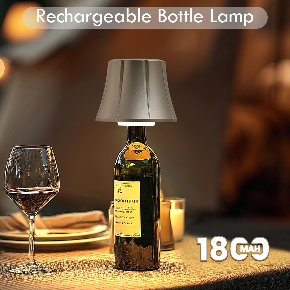 WILIT Wireless Bottle Lamp Shade, Touch Lamp for Home Bar, Modern Design, 1pc-Matt Gold, Made of Acrylonitrile Butadiene Styrene