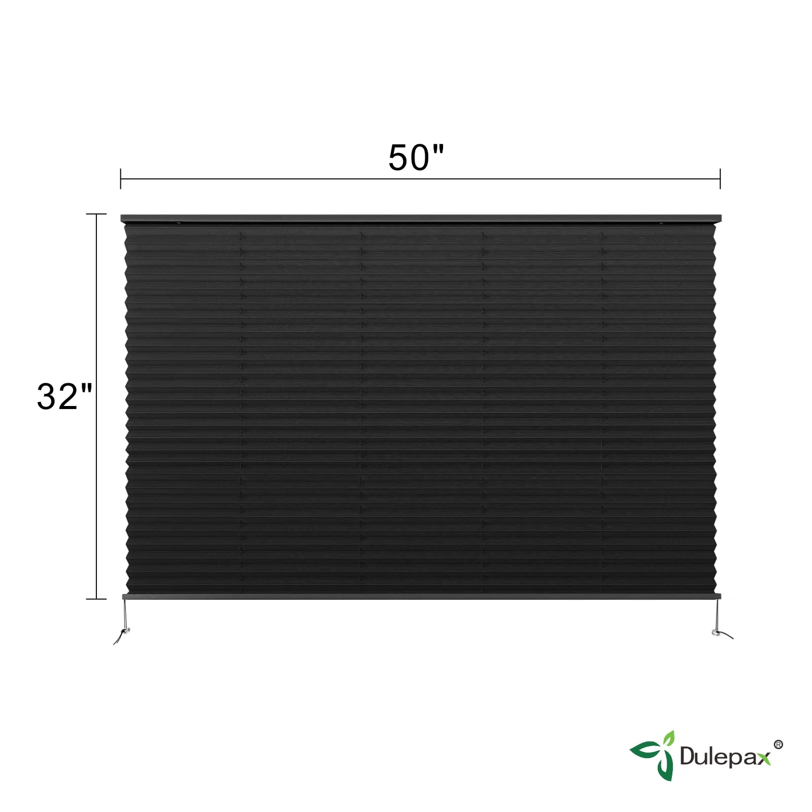 Dulepax Rv Pleated Shades - 50'' W X 32'' L Black Rv Window Blinds For Camper, Travel Trailers And Motorhome Windows