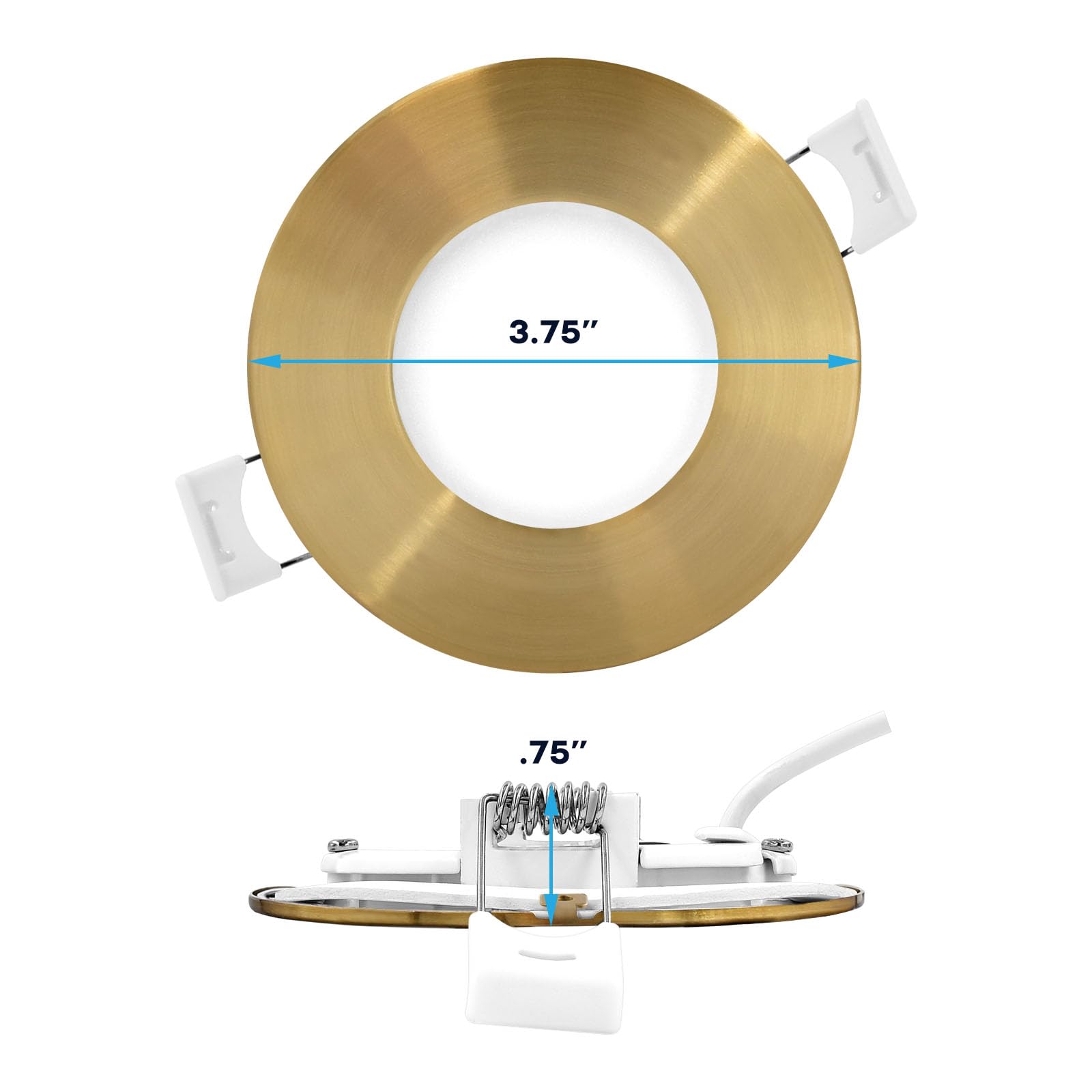 Luxrite 3 Inch Ultra Thin Led Recessed Light With J-Box, 8W, 5 Color Options 2700K | 3000K | 3500K | 4000K | 5000K, Dimmable Waf