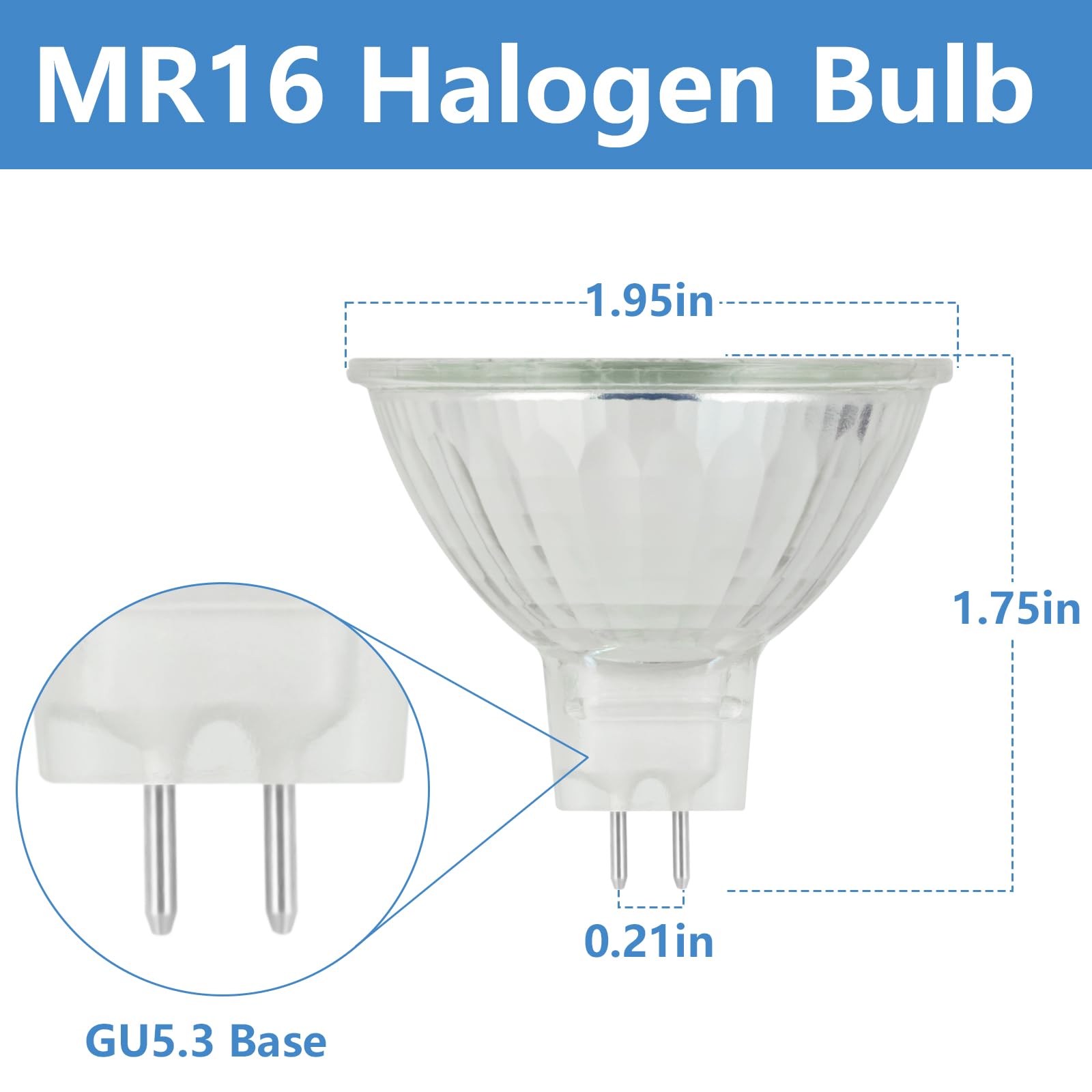 YEGRUEB MR16 Halogen Bulb 12V 35W GU5.3 Bi-Pin Base Warm White Dimmable Pack of 12