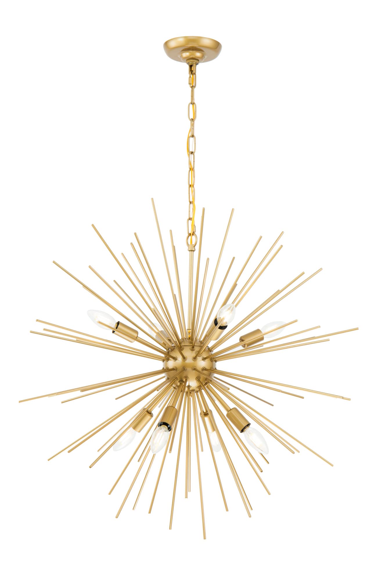 Living District Brass 8-Light Metal Pendant - Elegant Iron Lighting Fixture