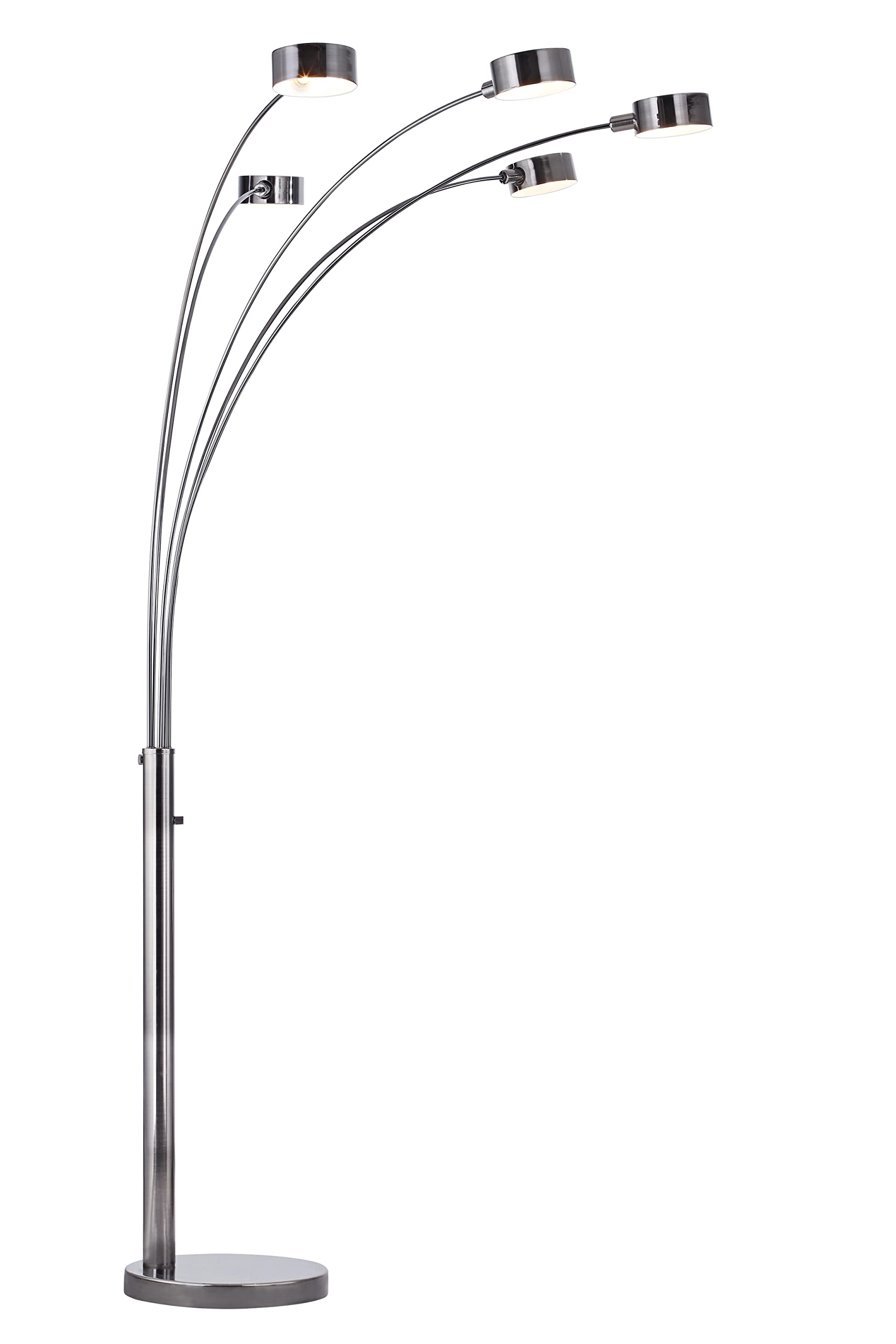 Artiva USA Micah - 5 Arc Floor Lamp w/Dimmer Switch, 360 Degree Rotatable Shades - Bright & Attractive, Brushed Black Nickel