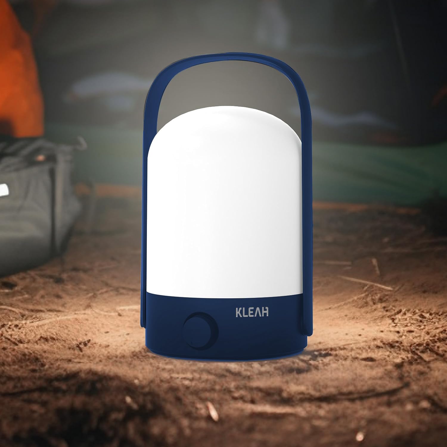 KLEAH Portable Cordless Lantern Table Lamp, Rechargeable LED, 360° Handle, Stepless Dimmer, Blue, Model KN-L6230LA