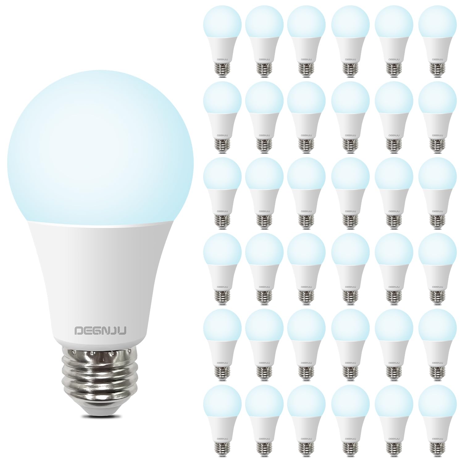 Degnju 36 Pack Led Light Bulbs 100 Watt Equivalent  A19 5000K Daylight  1500 Lumens  E26 Base  Non-Dimmable  13 Watt Energy Efficient Led Bulbs For Home Lighting
