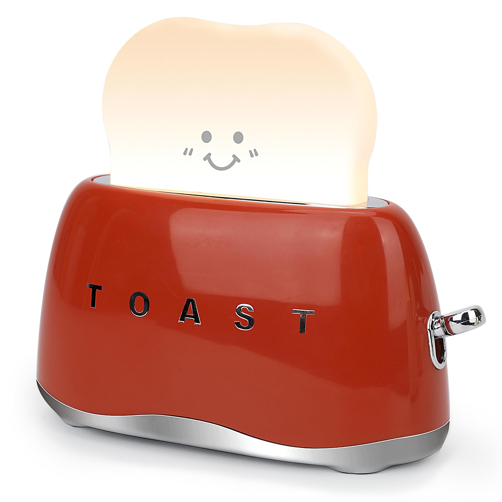 QANYI Retro Toaster Lamp, Rechargeable Small Desk Decor Light, Pink