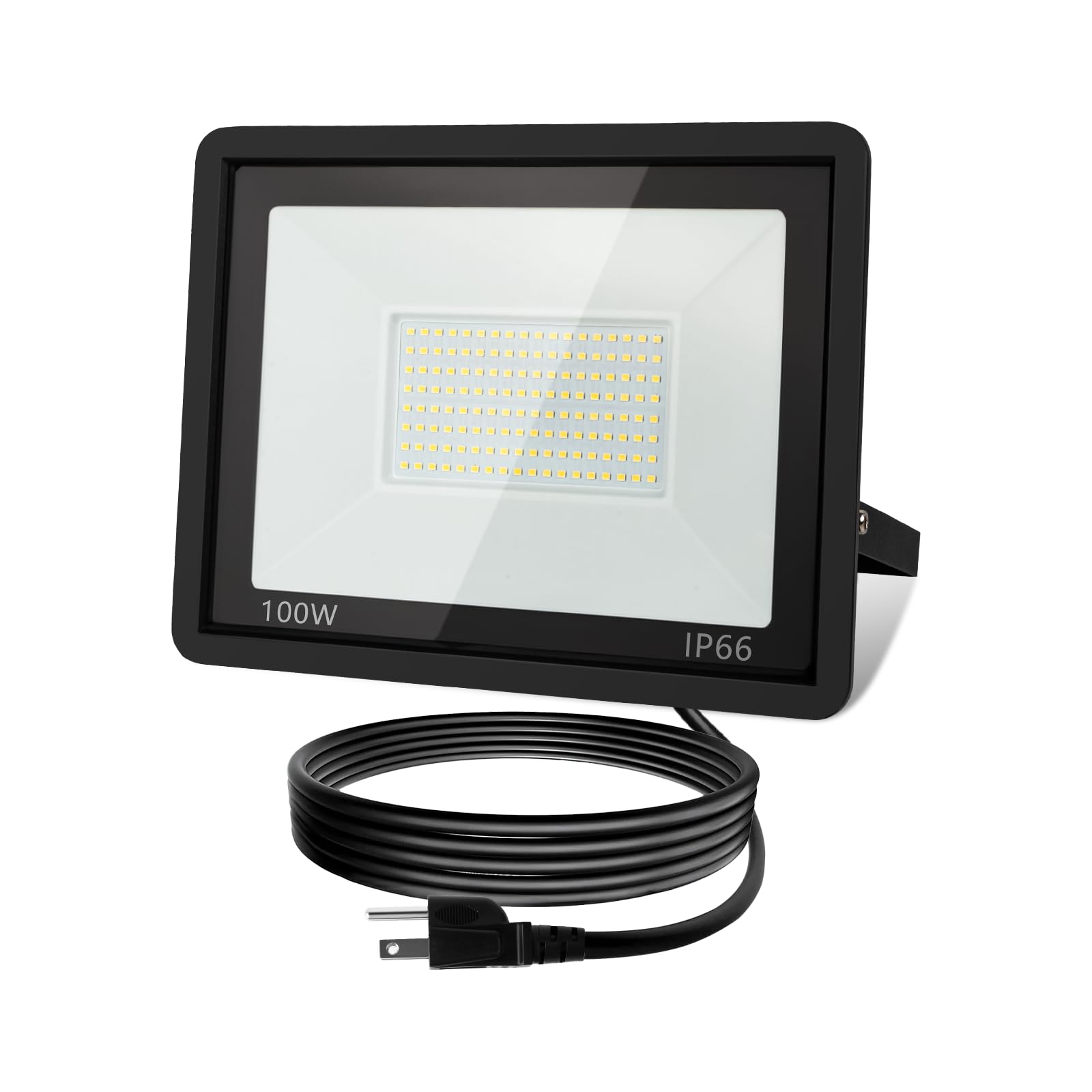 ZHPINGMX 100W LED Flood Light Outdoor, 10000LM Super Bright Floodlight Outside Work Lightwith Plug, 6500K Daylight White LED Flo
