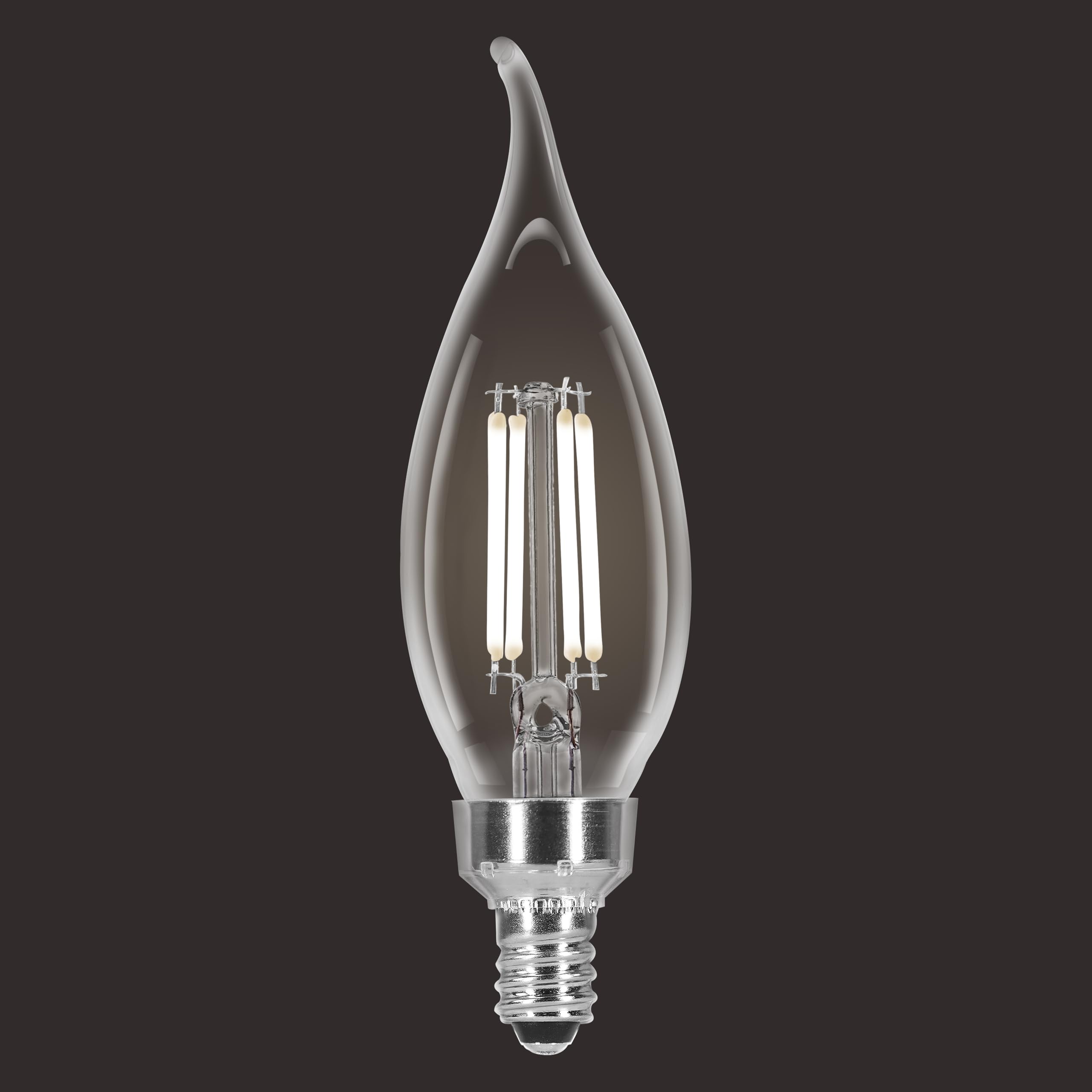 LEDVANCE Sylvania B10 Clear LED Bulb, 6W Dimmable, 500 Lumens, 4 Pack, Daylight 5000K, Candelabra Base, Model