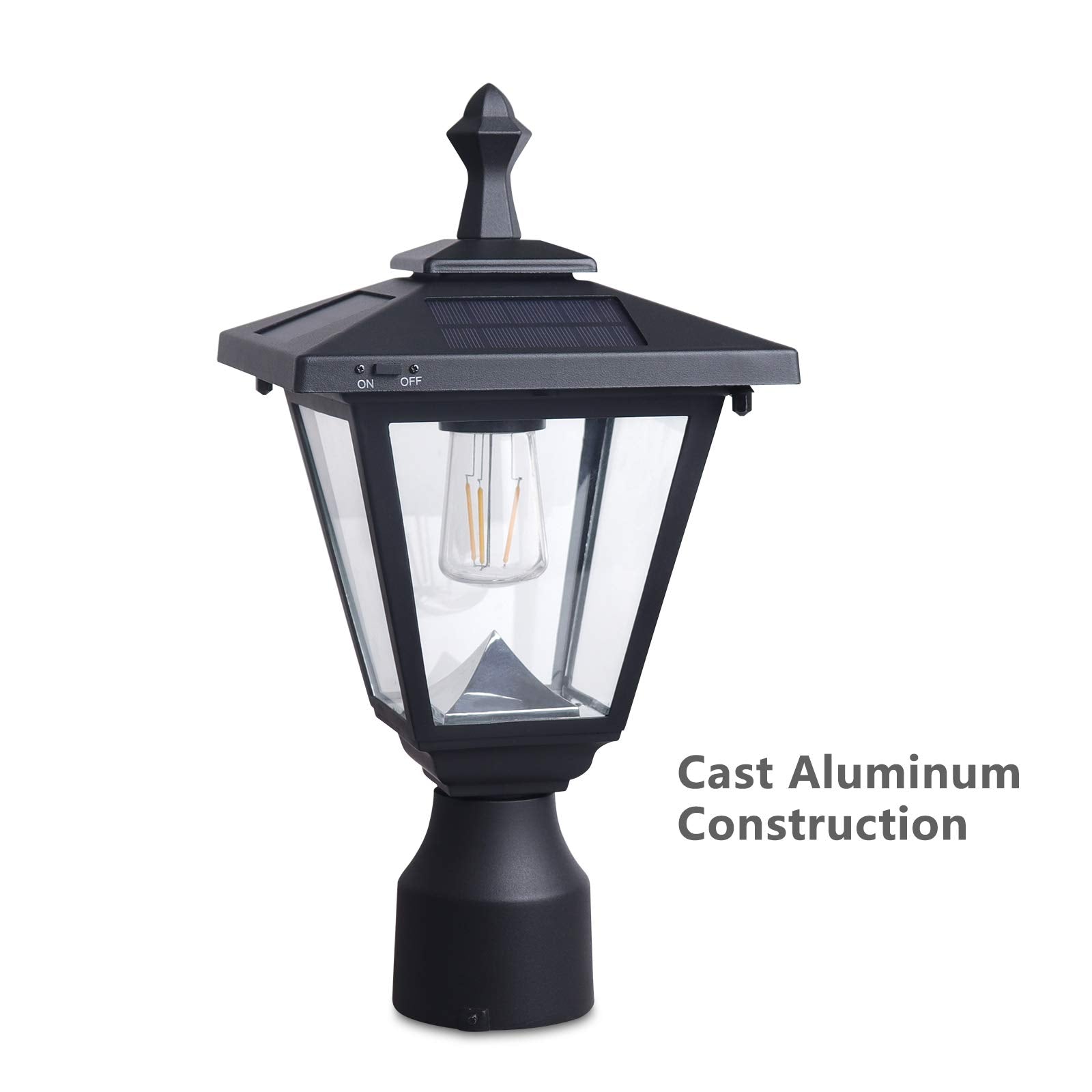 Kmc Lighting St4330Q-A Solar Lamp Post Lights Solar Post Lights Outdoor Post Lights Die-Casting Aluminum 100 Lumens 3-Inch Fitte