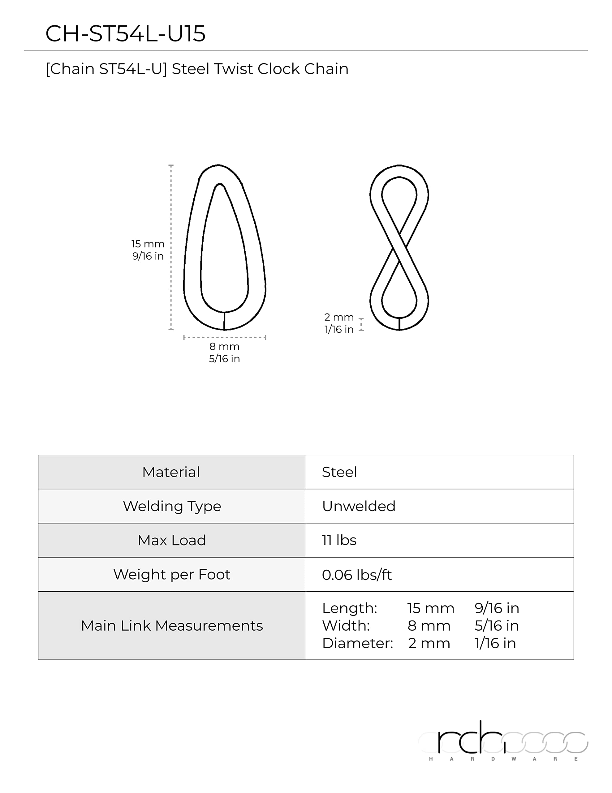 RCH Hardware Decorative Solid Steel Twist Link Fixture Chain, 12 Gauge, Polished Brass, Model CH-S54-14L-PB-164, 1 Reel/164