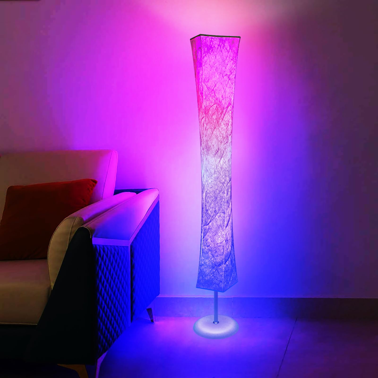 World Win Floor Lamp, 61'' Smart Rgb Led Corner Lamp With Music Sync And 16 Million Diy Colors, 3 Color Temperature, App & Remot