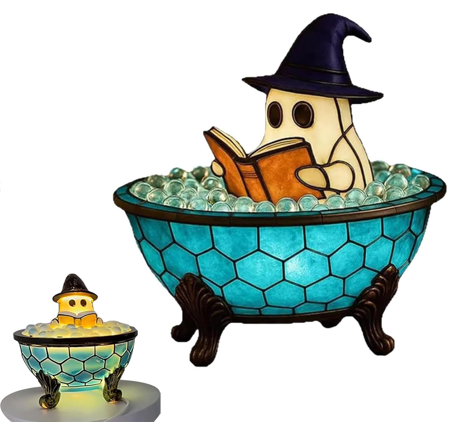 Halloween Ghost Bubble Bath Night Light, Reading Book Light, Decorative Holiday Bathroom Decor Gift