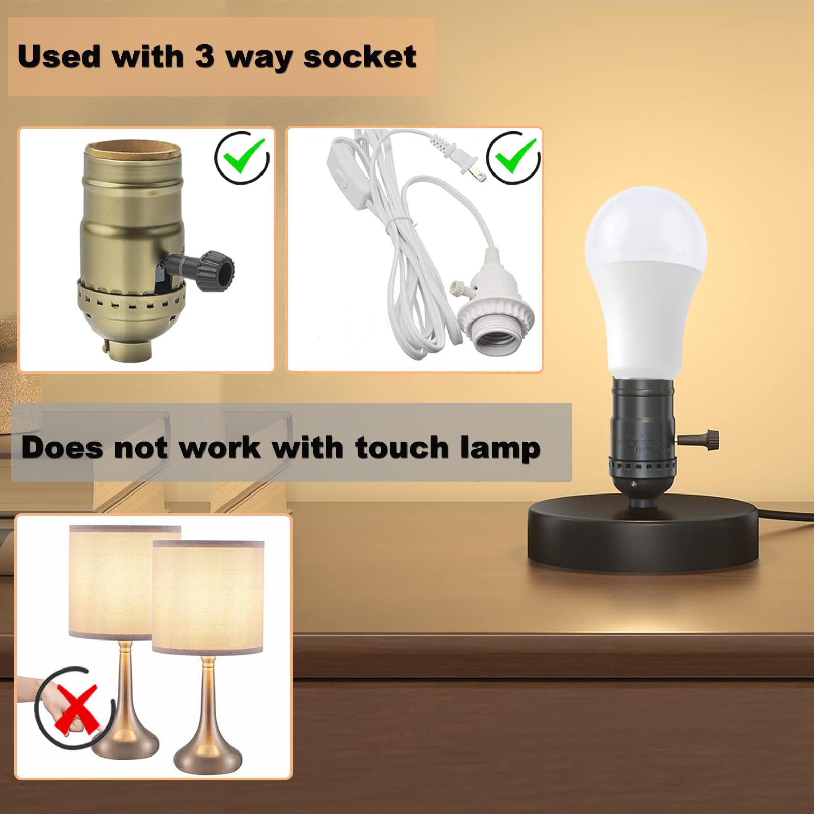 Youtime 3 Way Light Bulbs 50 100 150 Watt Equivalent Soft White A21, Incandescent Replacement,6/15/20W Energy Saving Safety Thre