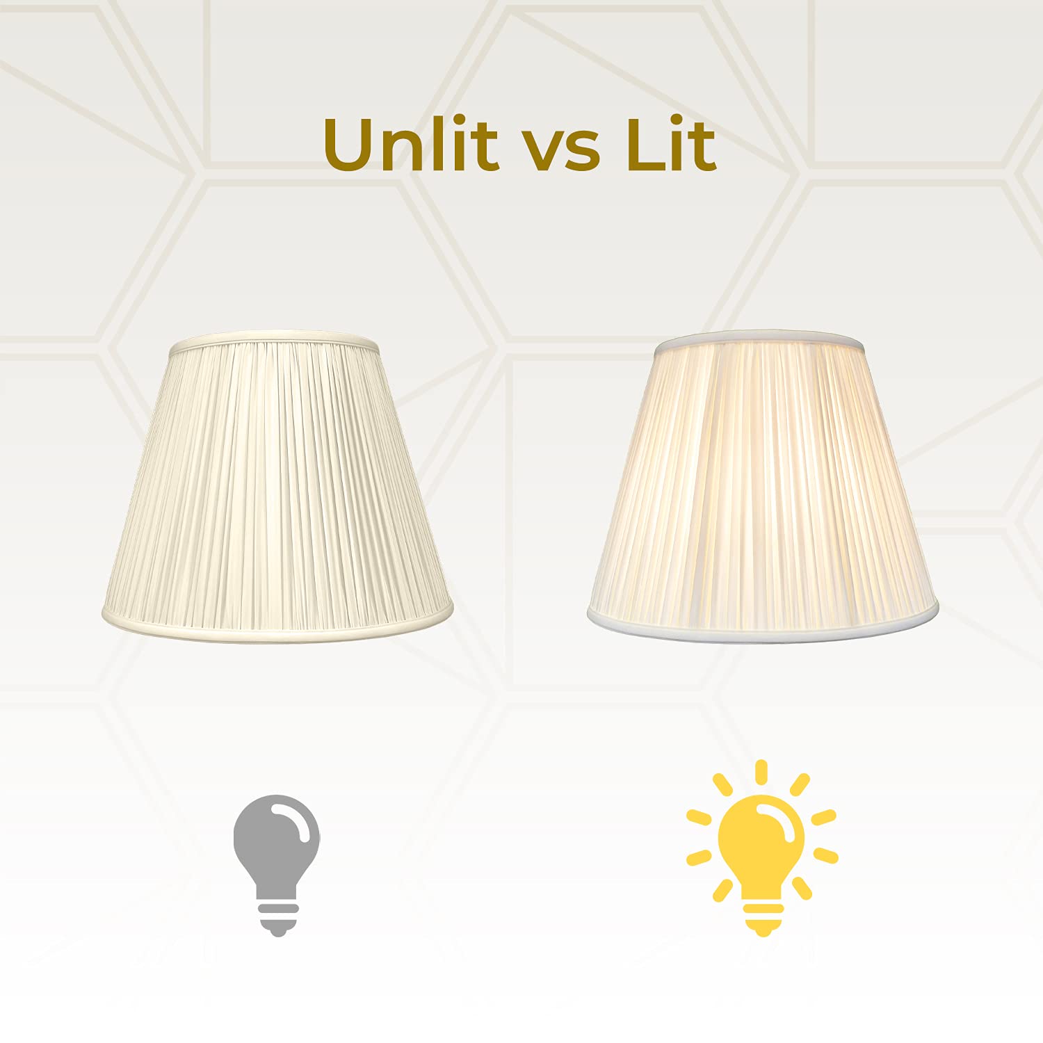 Royal Designs Deep Empire Gather Pleat Basic Lamp Shade, Beige, 9 X 18 X 14