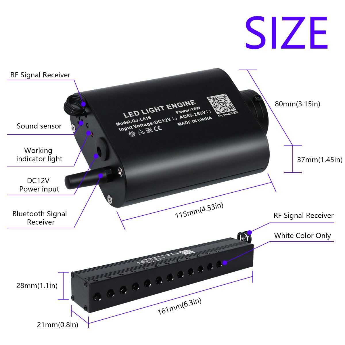 Akepo 16W Rgbw Fiber Optic Star Ceiling Light Kit With App & Music Control, 550Pcs 13.1Ft