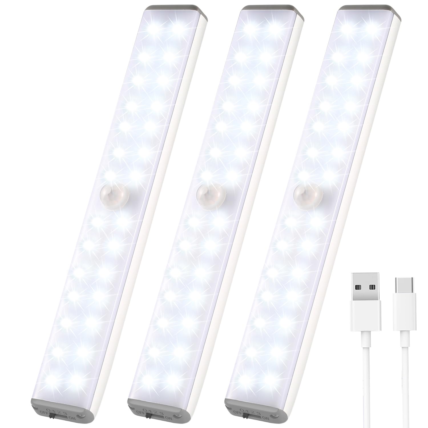 LED Closet Light Motion Activated,28LED Type-C Under Cabinet Lights, Homelife Motion Sensor LED Lights, Stick-on Anywhere Batter