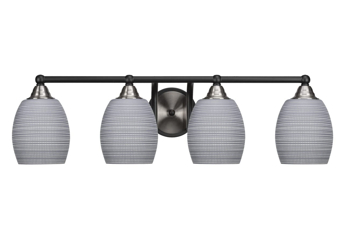 Toltec Lighting Paramount 4 Light Bath Bar In Matte Black & Brushed Nickel (3424-Mbbn-4022)
