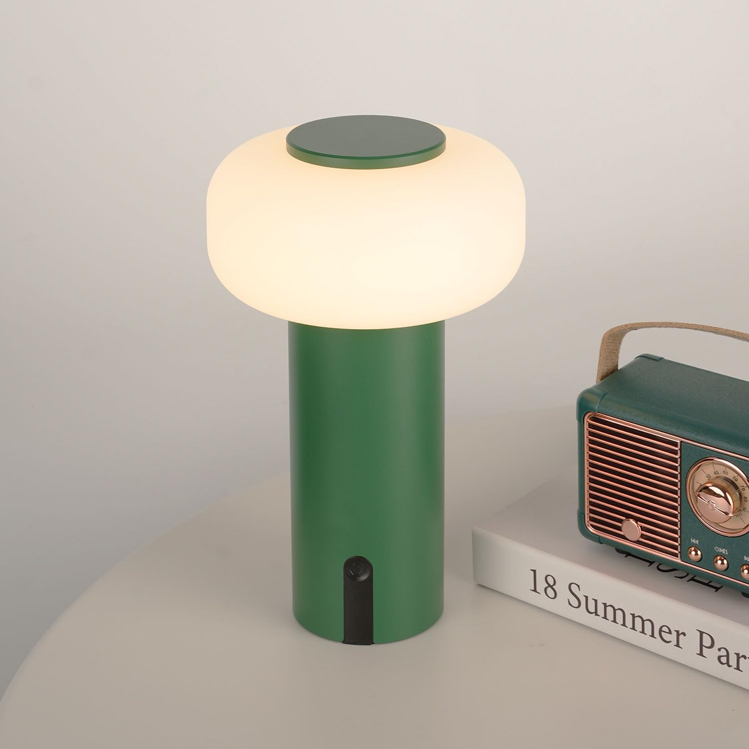 WEILAILUX Shower Lamp, Waterproof Cordless Table Lamp, Rechargeable, Touch Dimmable, Model WL-3690, Green