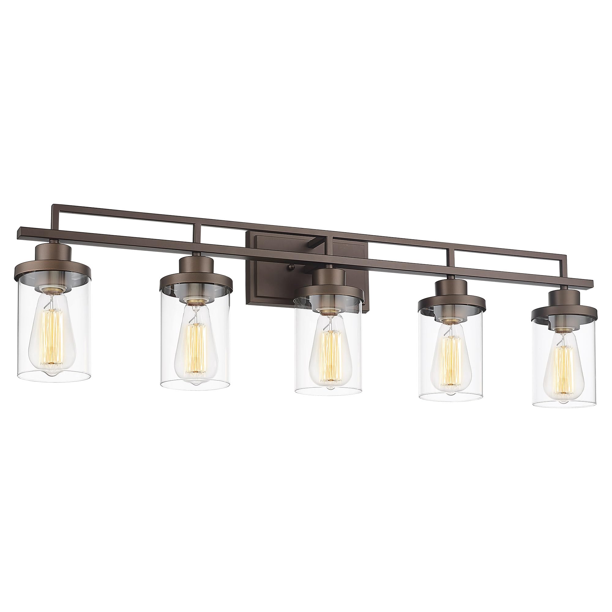 Emliviar 5-Light Rustic Vanity Light, Farmhouse Wall Lighting, Oil Rubbed Bronze Finish