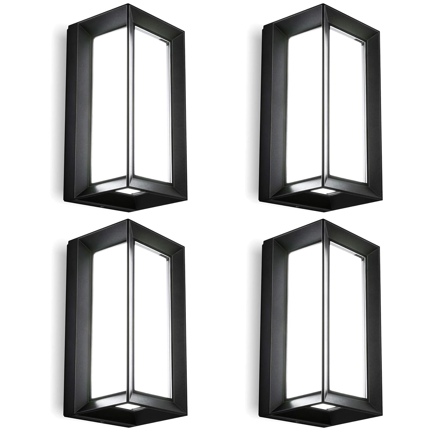 LEDMO Wall Lights LED Beads 1800LM Outdoor Fixtures Matte Black 6000K Aluminum Shade IP65 Waterproof 4 Pack