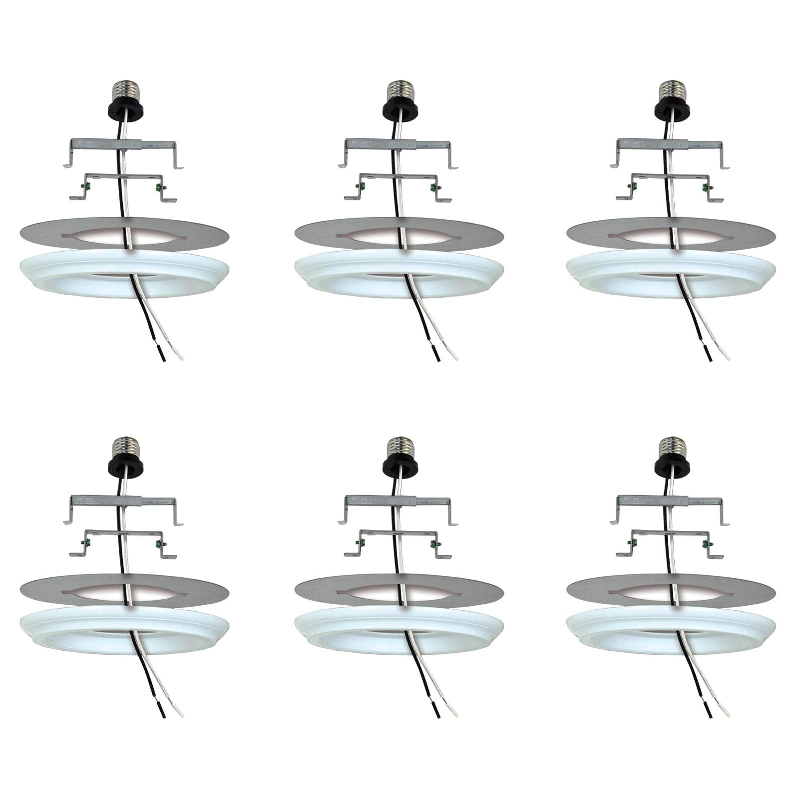 Ciata Recessed Can Light Conversion Kit To Pendant, 6 Pack, White Finish, Plastic
