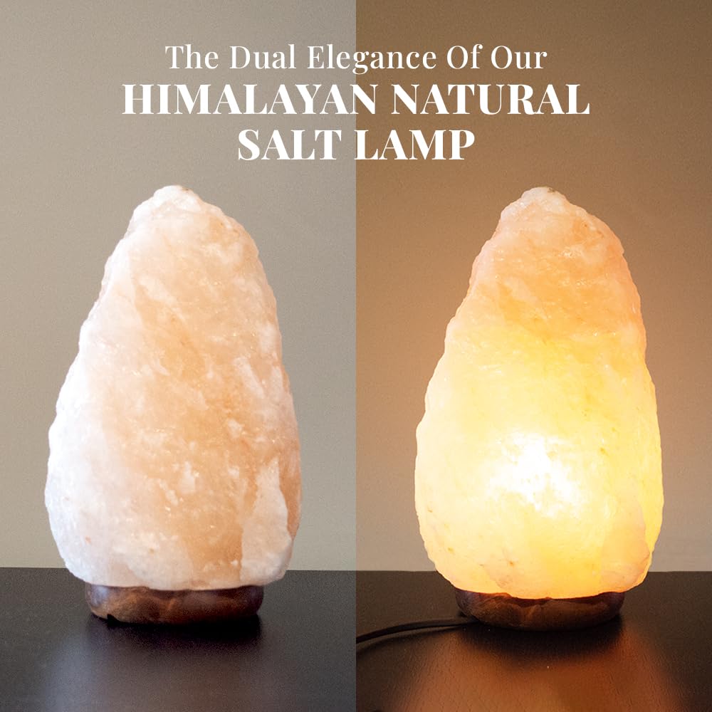 Pohs 100% Authentic Natural Himalayan Pink Salt 8-10 Inches Lamp Hand Carved/Crafted Crystal Rock Salt Lamps From Himalayan Mountains Medium (8-10 Inches)