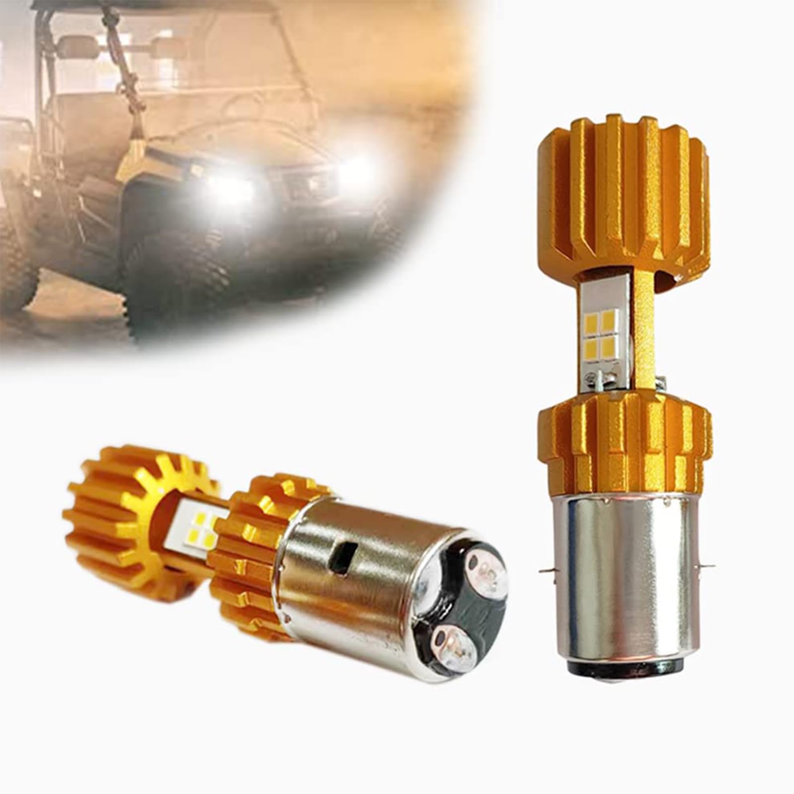 Qymoto Hisun Led Bulb Lamp Hi/Lo Beam For 400 500 700 Utv/Atv,Axis 500 700,Coleman Ut400 Ut500,Massimo Msu500(Fit Both Ac And Dc