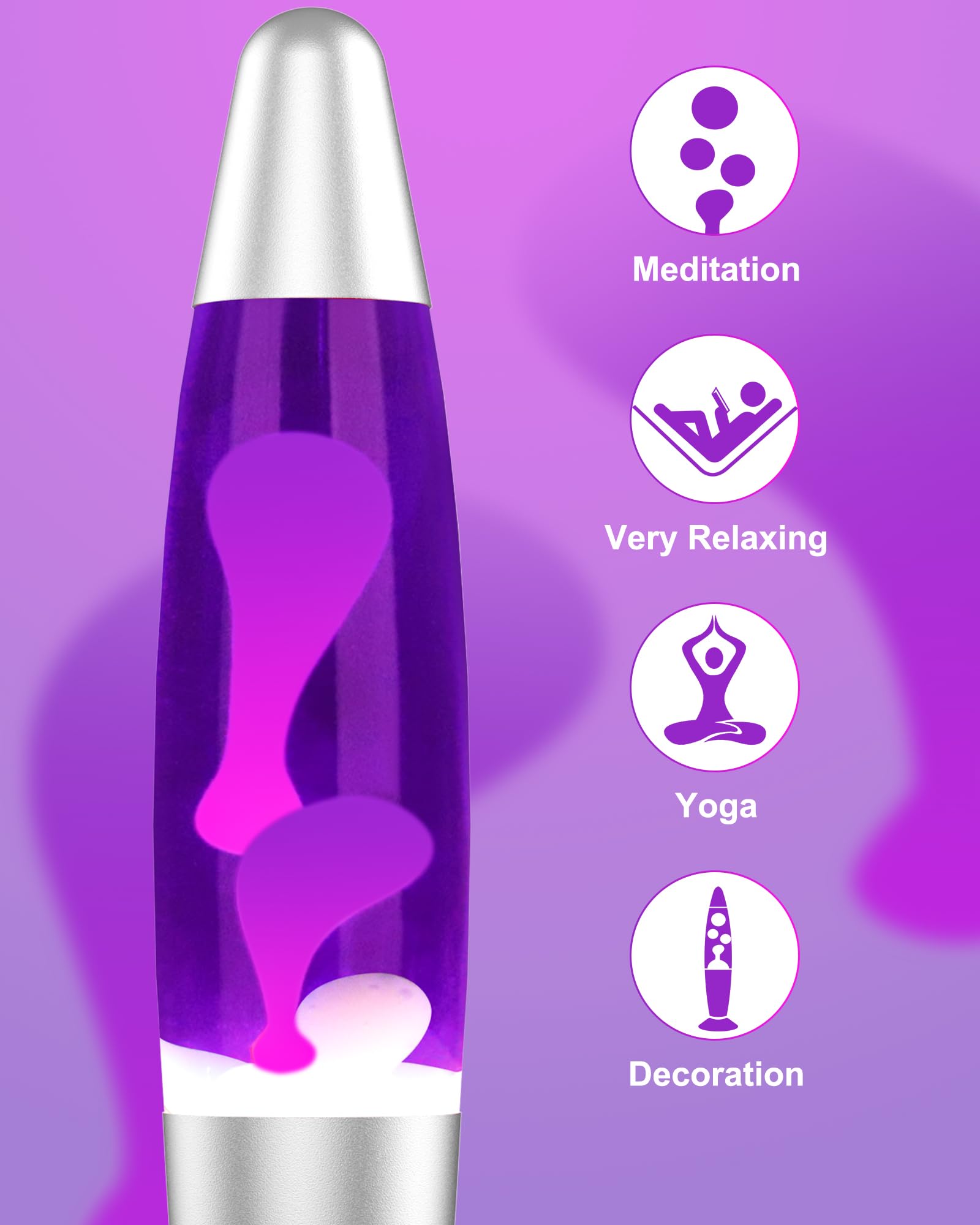 Eadaiylon Purple LED Motion Lamp for Adults and Kids, Liquid Motion Lamps with White Wax Flows, Night Light Home Room Decor, Gif