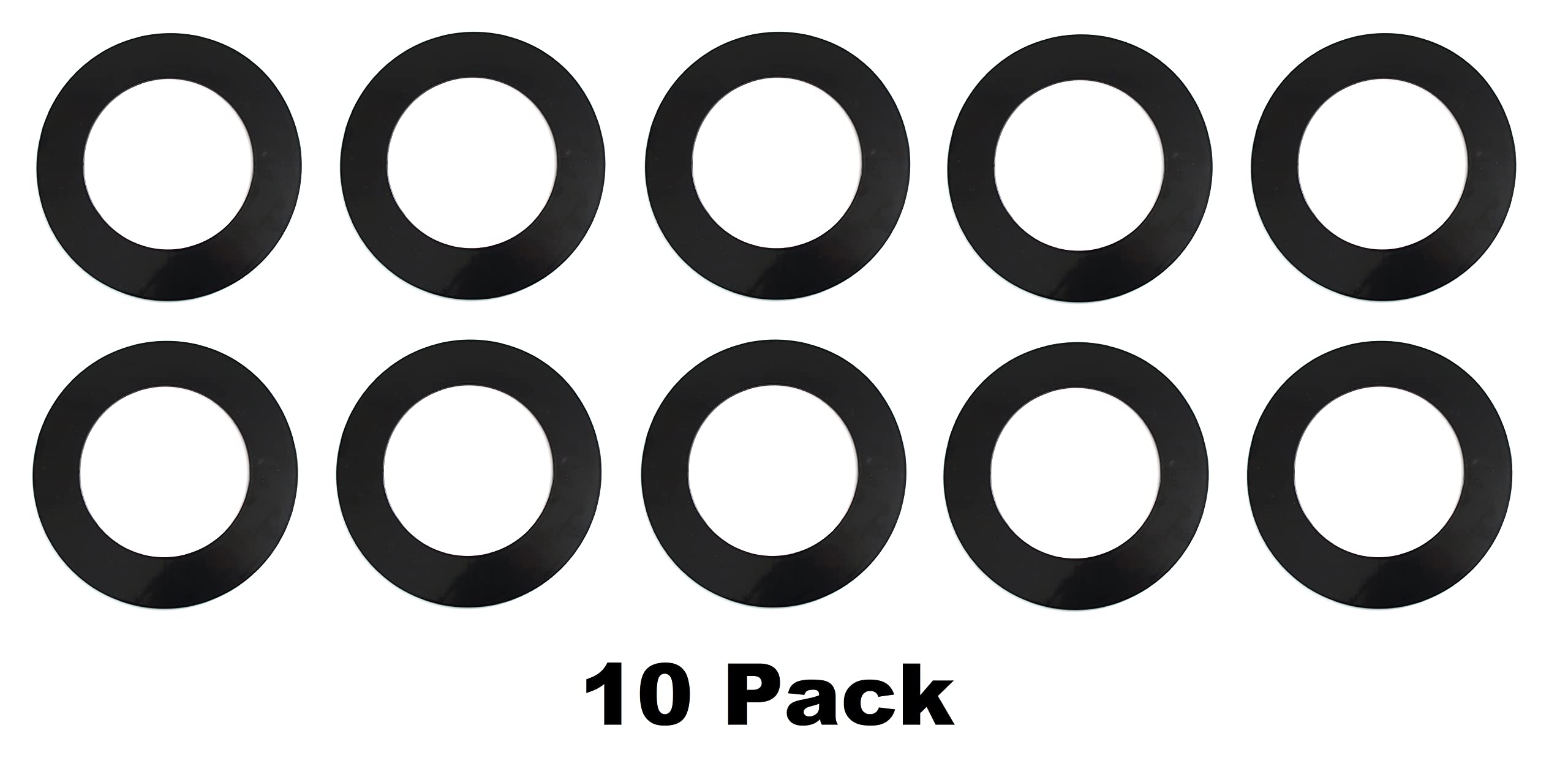 JSP Manufacturing 10in Trim Rings for Recessed Lights, Multi-Color, Black (Set of 10)