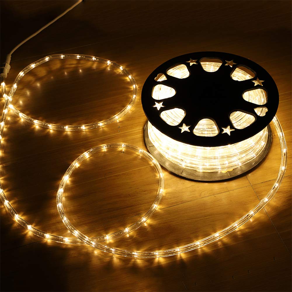 HuiZhen 100 Feet 720 LED Rope Lights,2-Wire Low Voltage Waterproof Rope Lights Outdoor,Indoor Background Lighting Idear for Tree