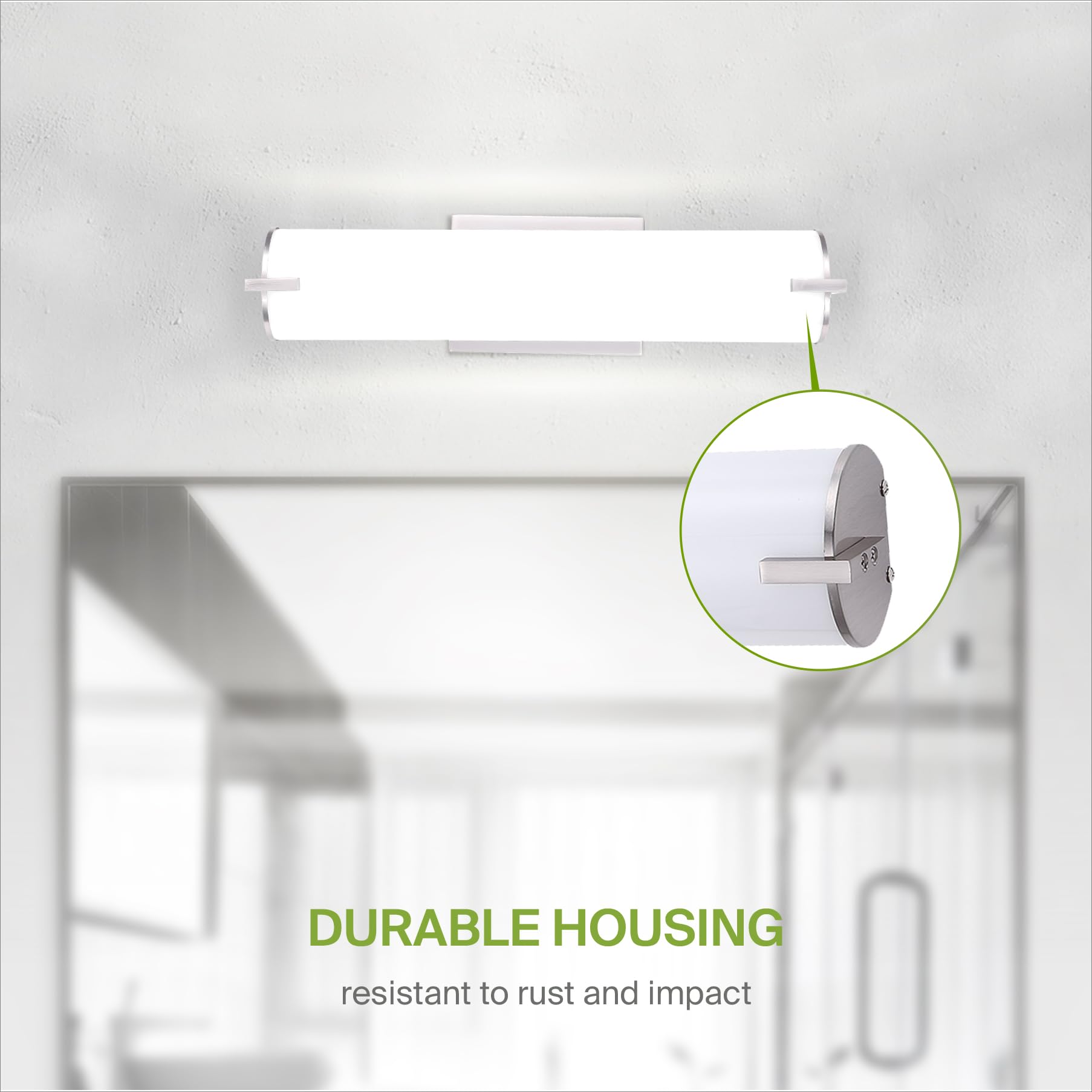 ASD LED Wall Mount Vanity Lighting Fixture 20W 1500LM 3000K-5000K 18 Inch Brushed Nickel Model A-LVF22-18D20CCNK