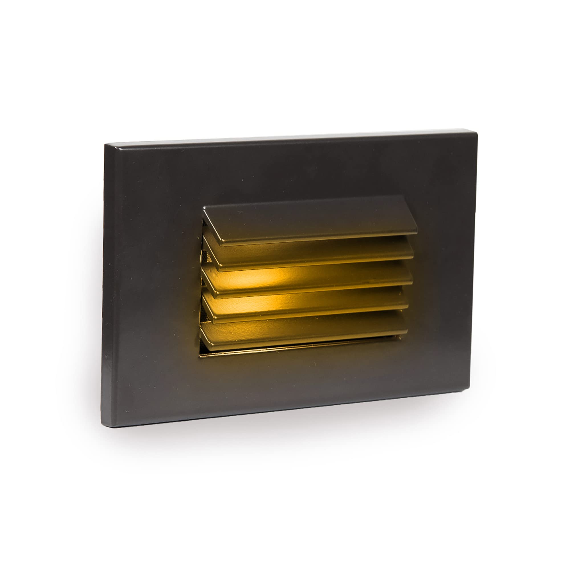Wac Landscape Lighting, Ledme 120V Led Horizontal Louvered Indoor And Outdoor Step And Wall Light Amber 1800K Led In Bronze