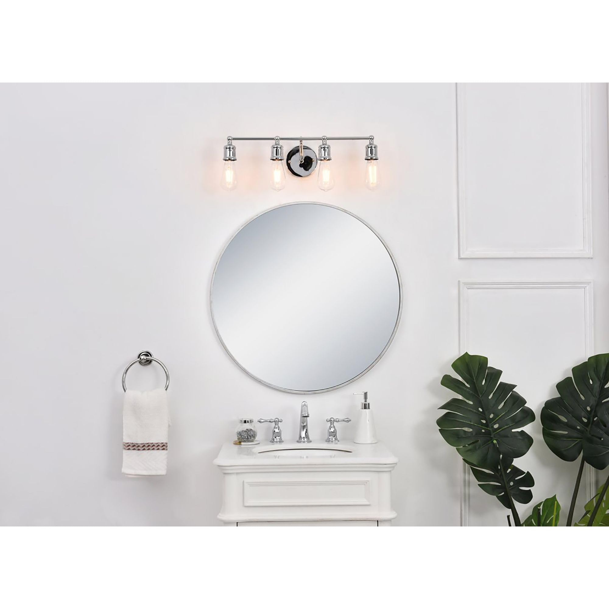 Living District Indoor Modern Home Decorative Bright Ceiling Serif 4 Light Chrome Wall Sconce