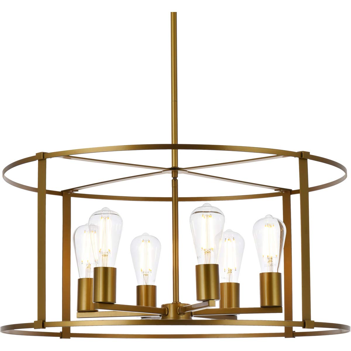 Living District Indoor Modern Home Decorative Bright Ceiling Agnys 6 Lights Pendant in Brass