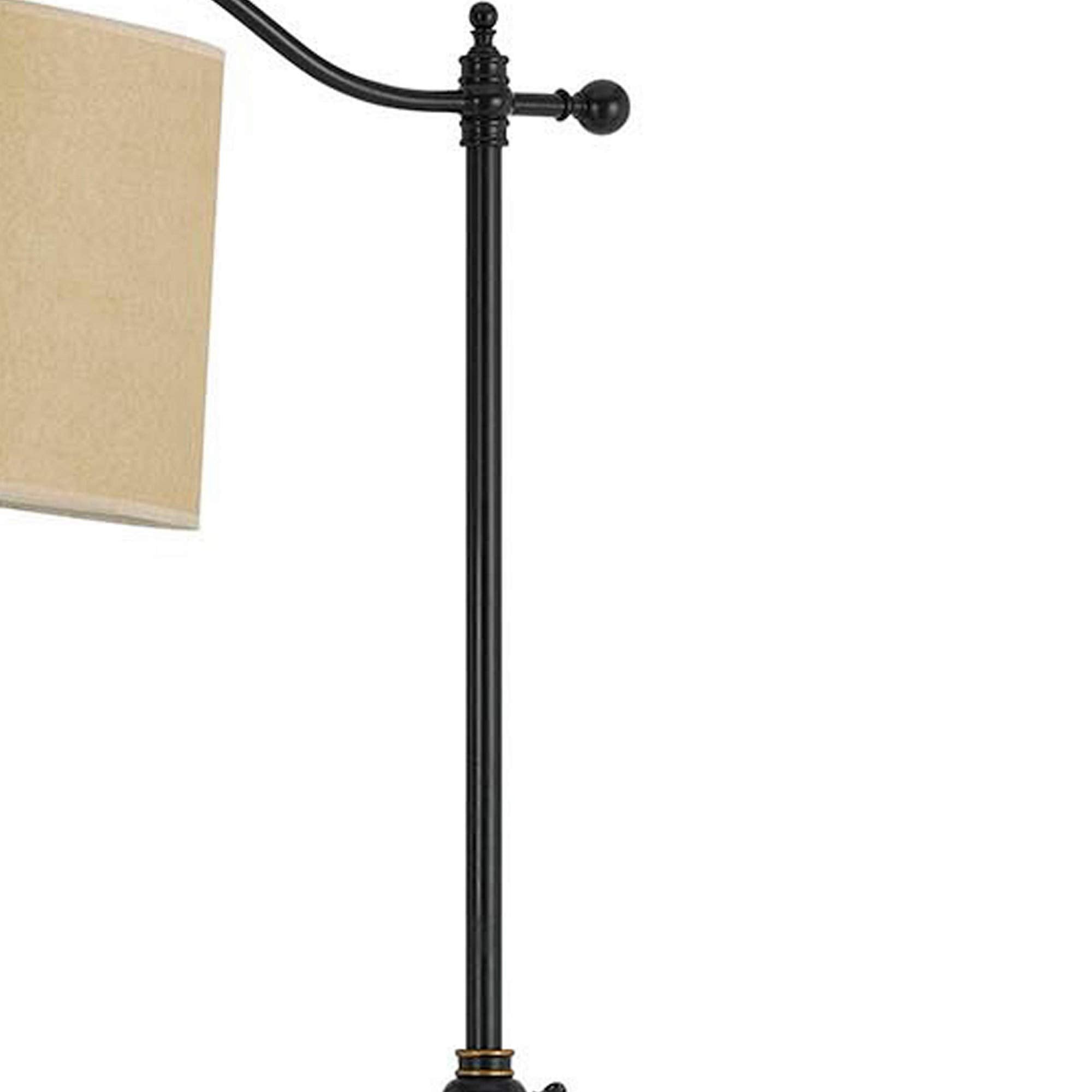 100 Watt Metal Down Bride Floor Lamp With Fabric Tapered Drum Shade