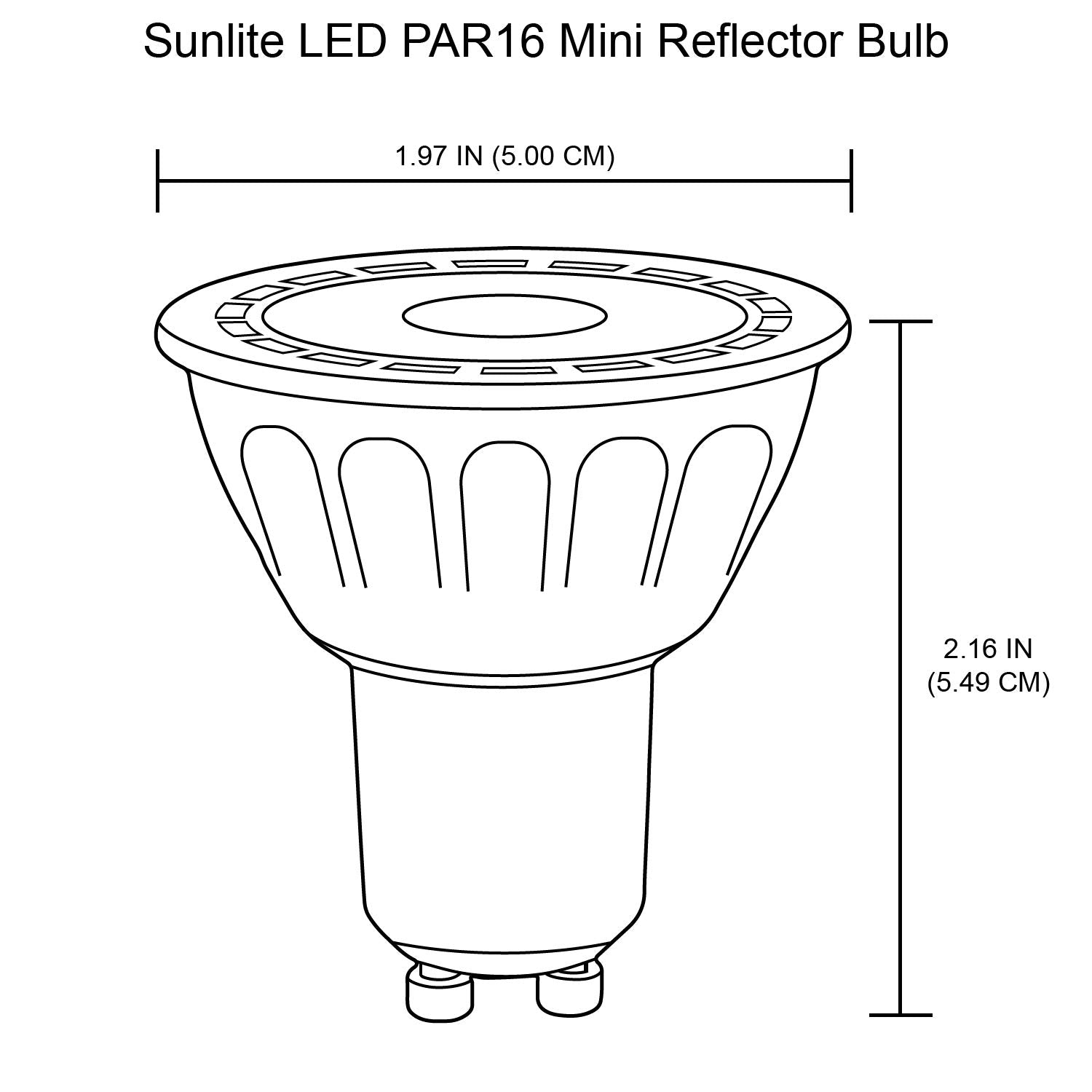 Sunlite Blue LED PAR16 Bulbs, 120V, 3W (25W Equivalent), GU10 Base, 15,000 Hour Lifespan, 40° Beam Angle,