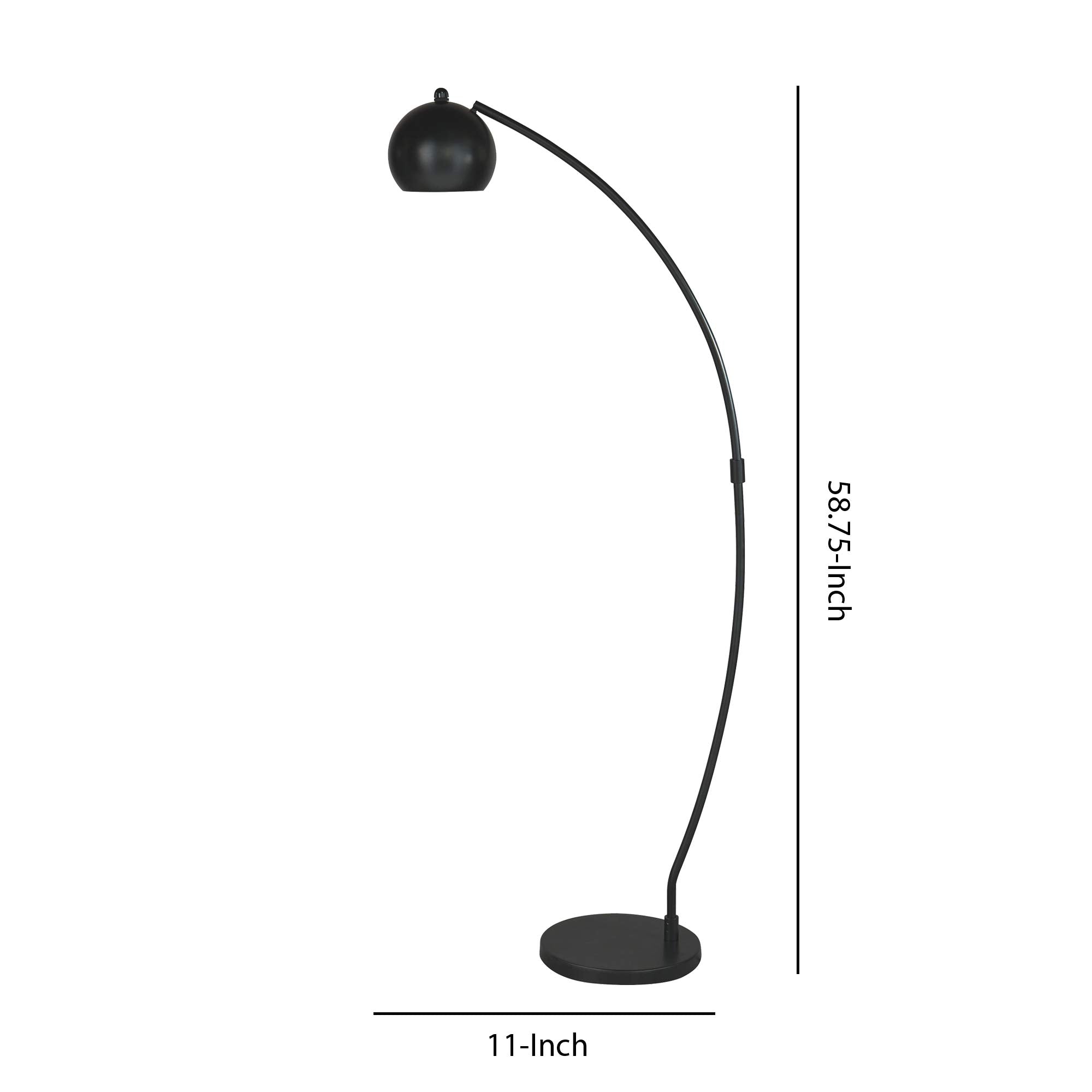 Metal Frame Floor Lamp with Adjustable Shade, Black