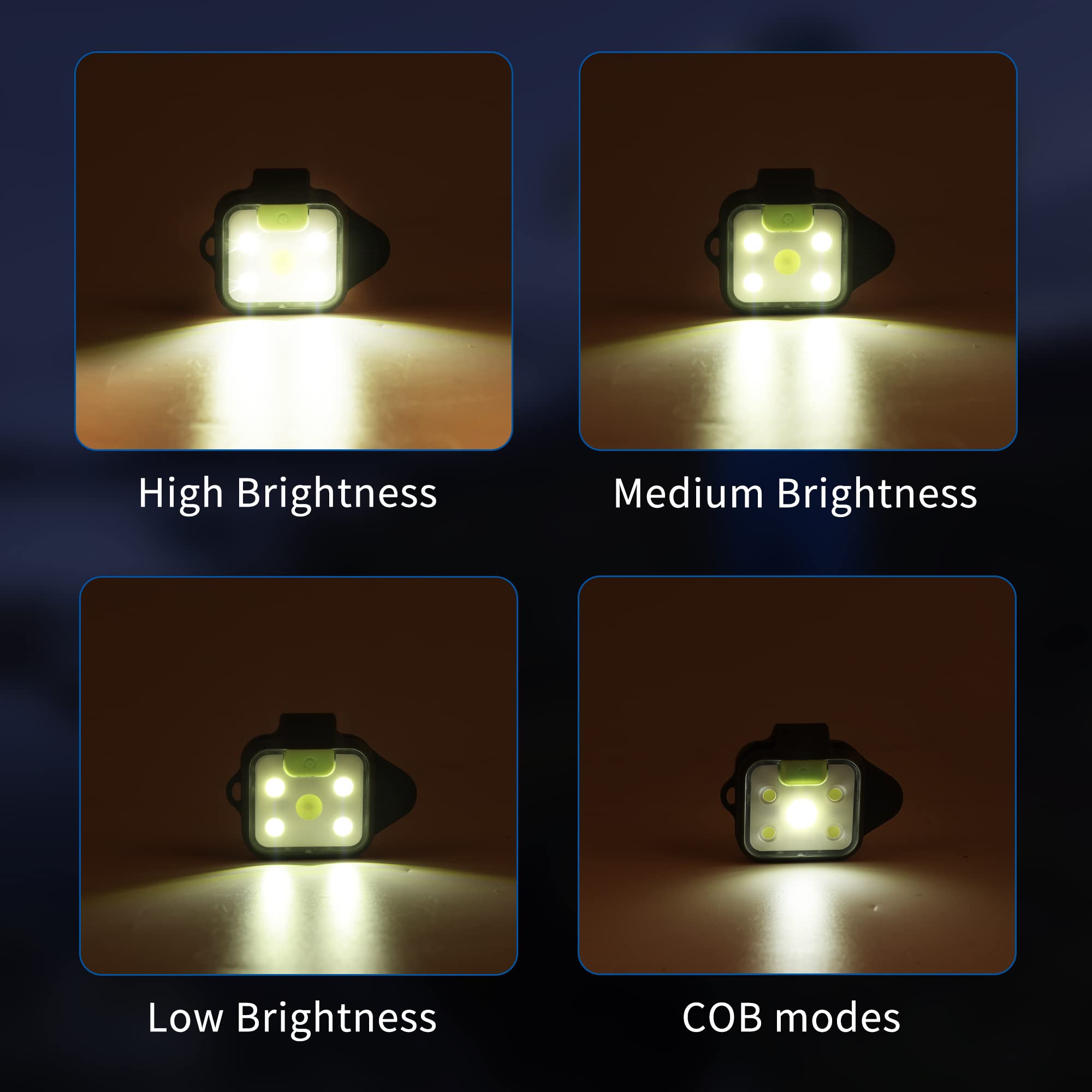 Eguku 2Pack Usb Rechargeable Running Lights - 4 Modes, Lightweight Clip-On Jogging Gear, Green