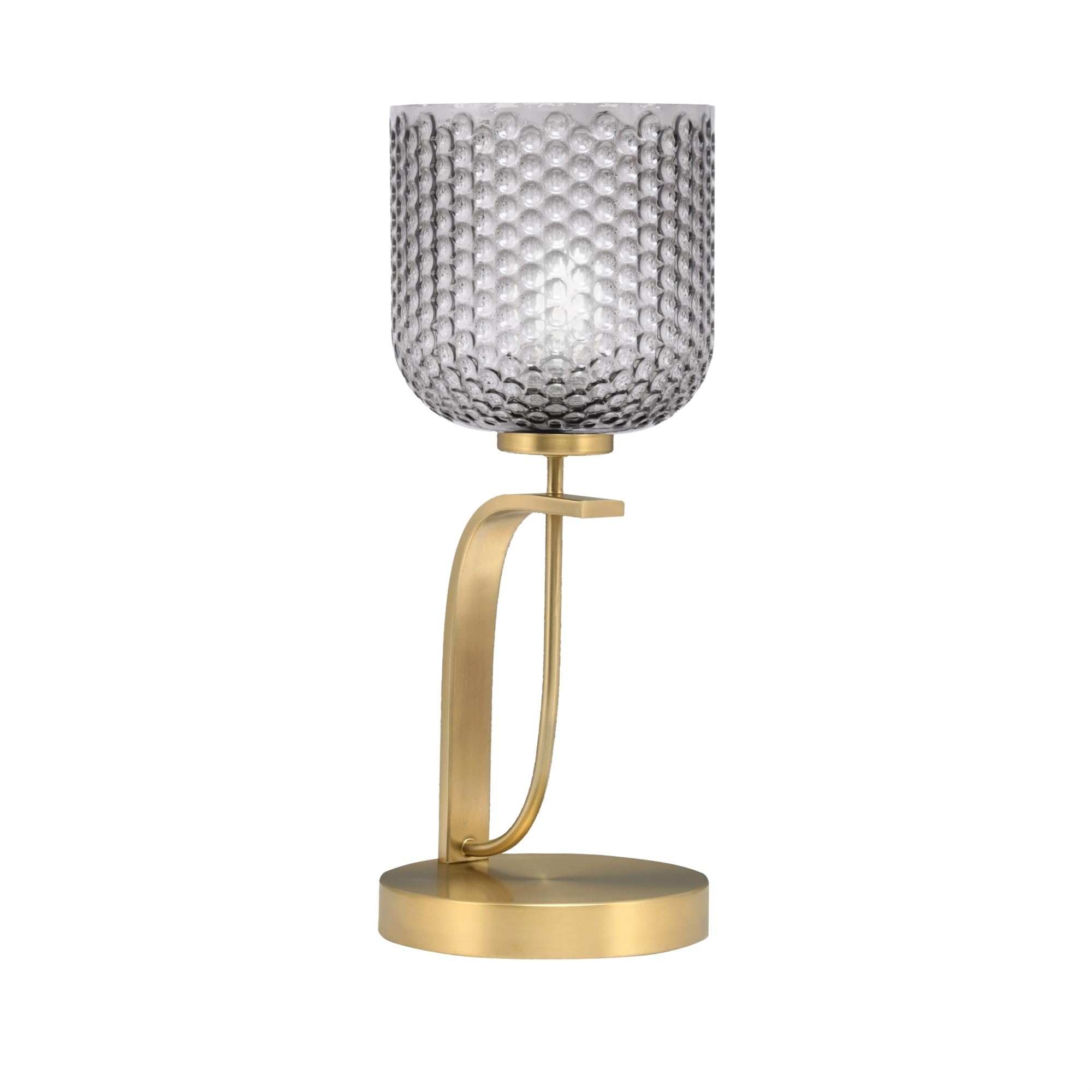 Toltec Lighting Cavella Accent Lamp in New Age Brass Finish with 7&quot; Smoke Textured Glass