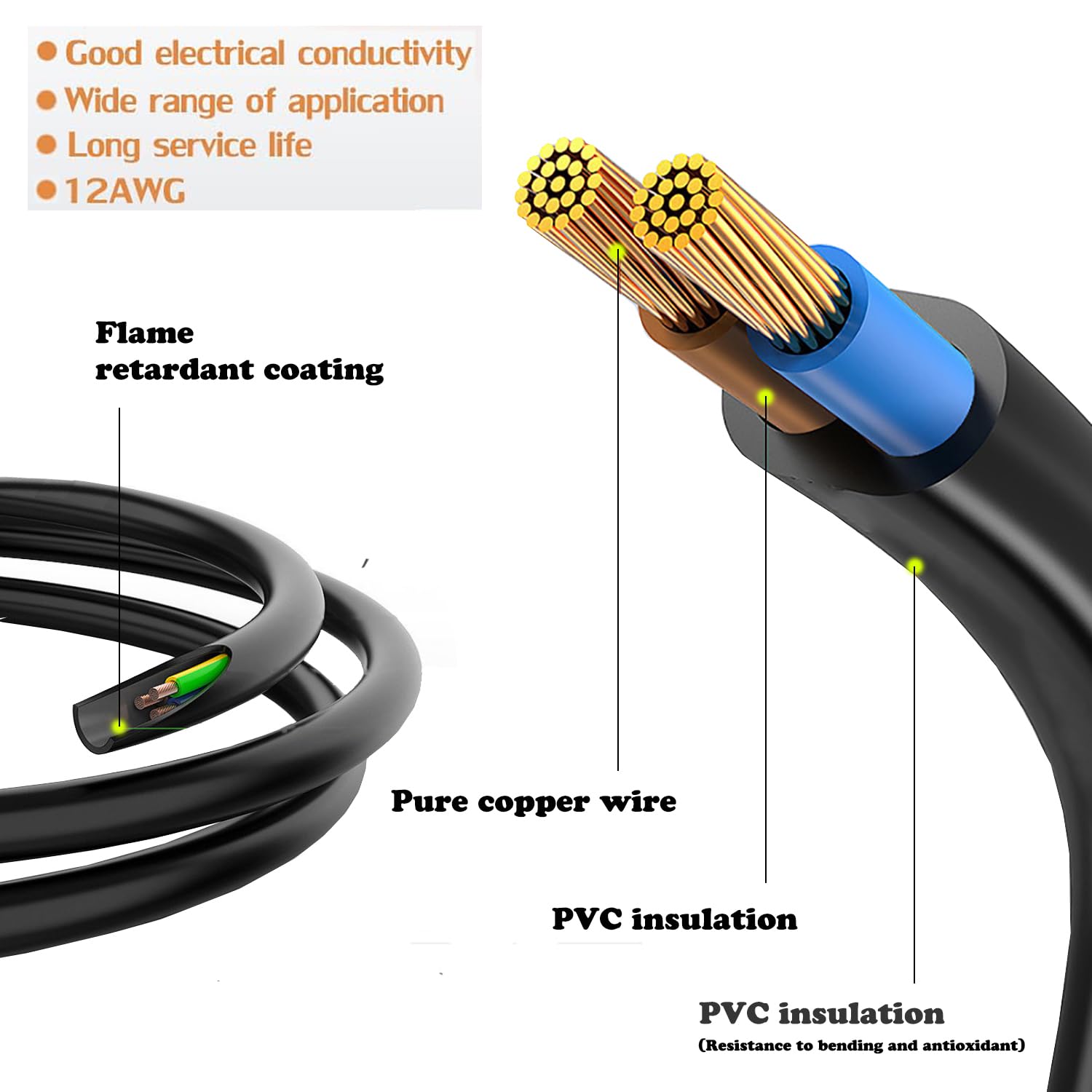 QOFOWIN 2Pin Waterproof Connector Set, 12AWG 25CM Extension Cable for Car, Boat, Truck, Indoor/Outdoor LED Strip Lights (2Pairs)